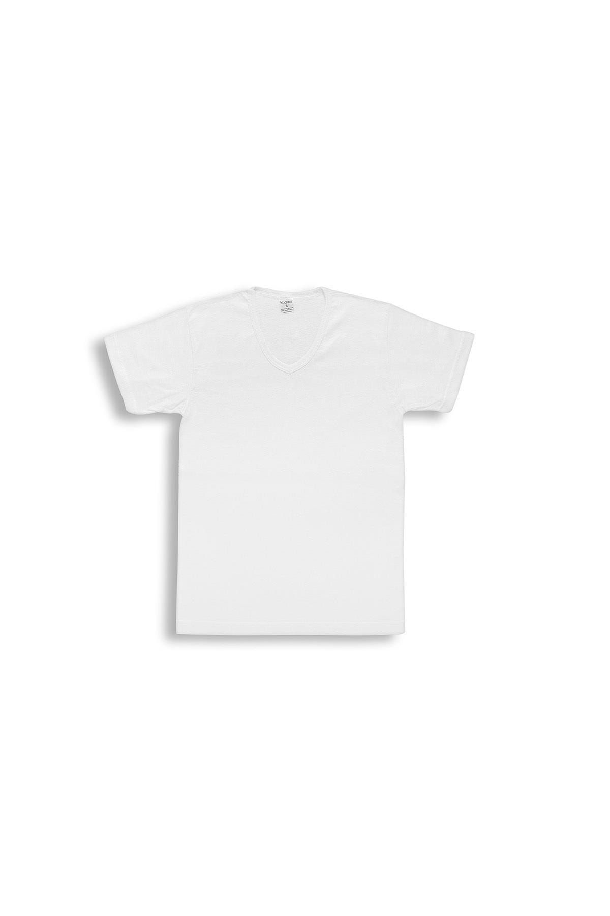 Orbis Erkek Beyaz 6'lı V Yaka Tişört