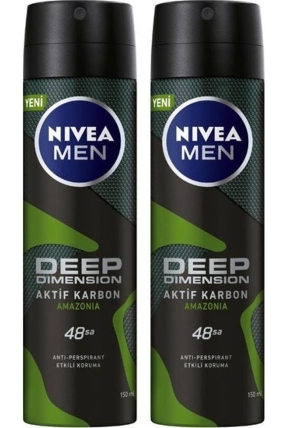NIVEA Men Deep Dimension Amazonia Deodorant 150 ml X 2 adet