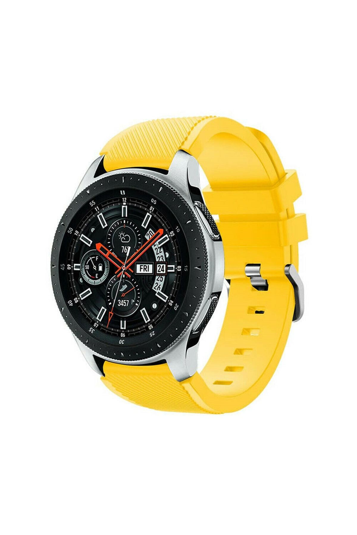TahTicMer Huawei Watch Gt 46mm Sport Kordon Silikon Sarı