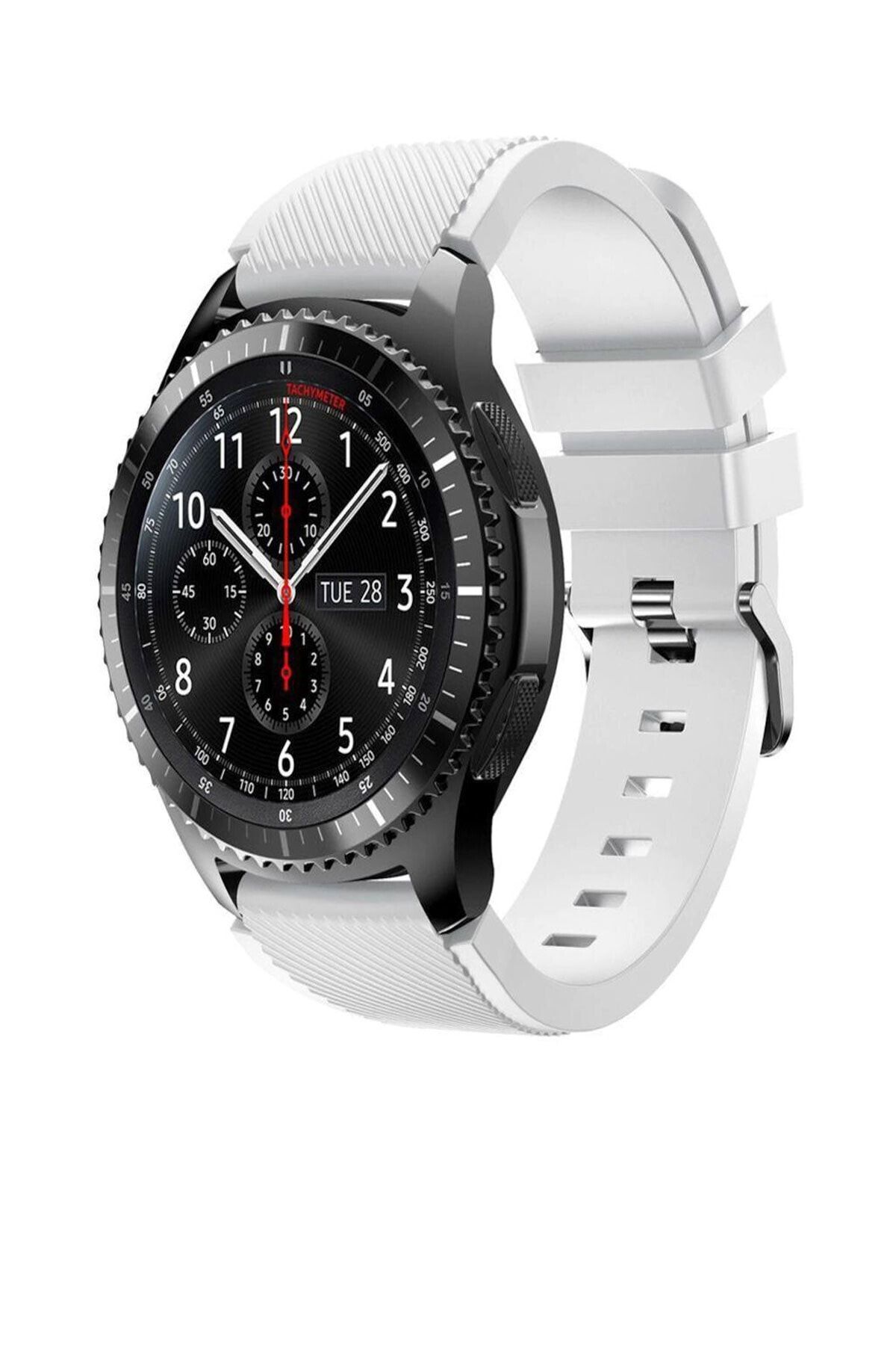 TahTicMer Huawei Watch Gt 46mm Sport Kordon Silikon Beyaz