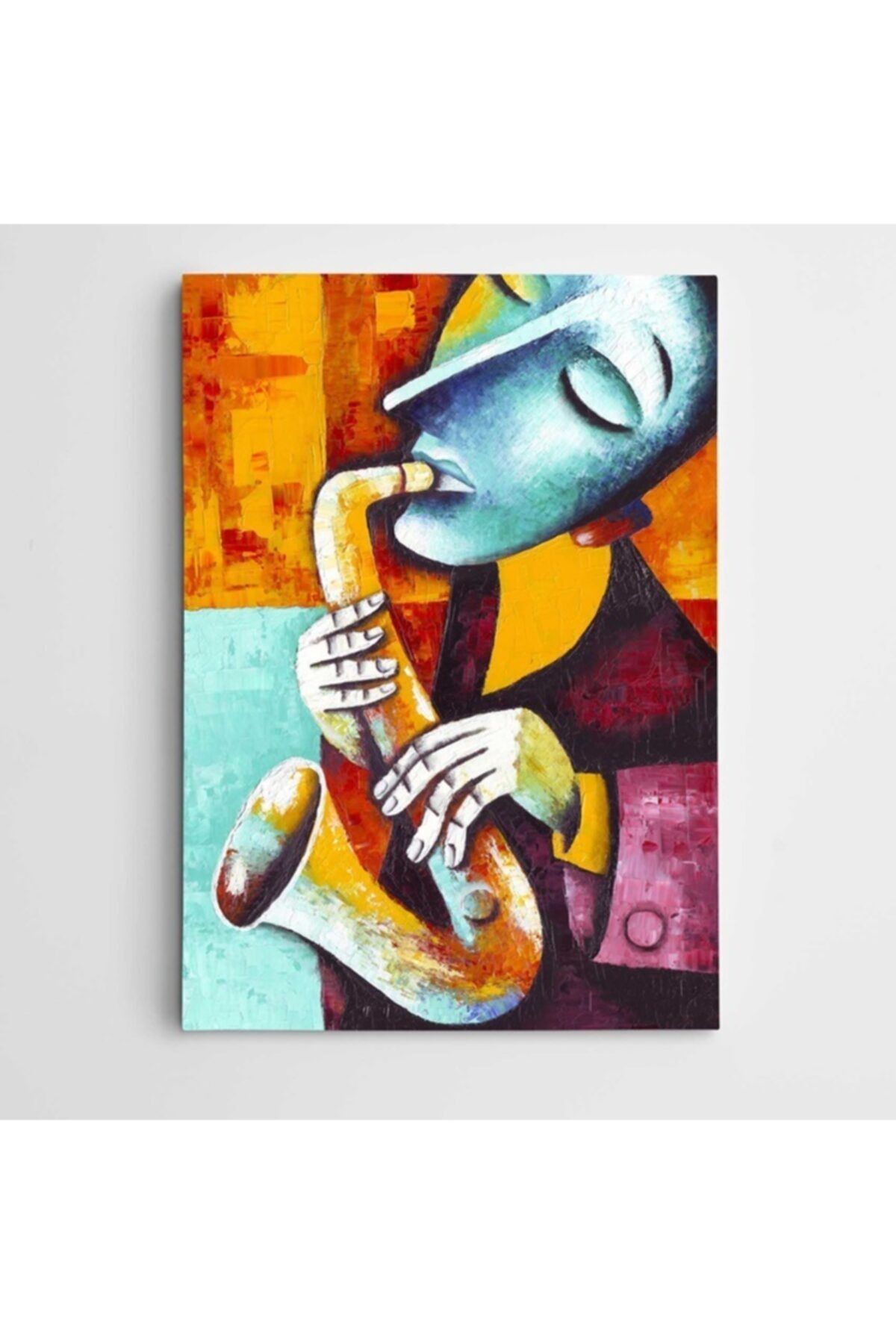 Dekolata Müzisyen Saksafon Modern Sanat Kanvas Tablo 30 X 40 cm