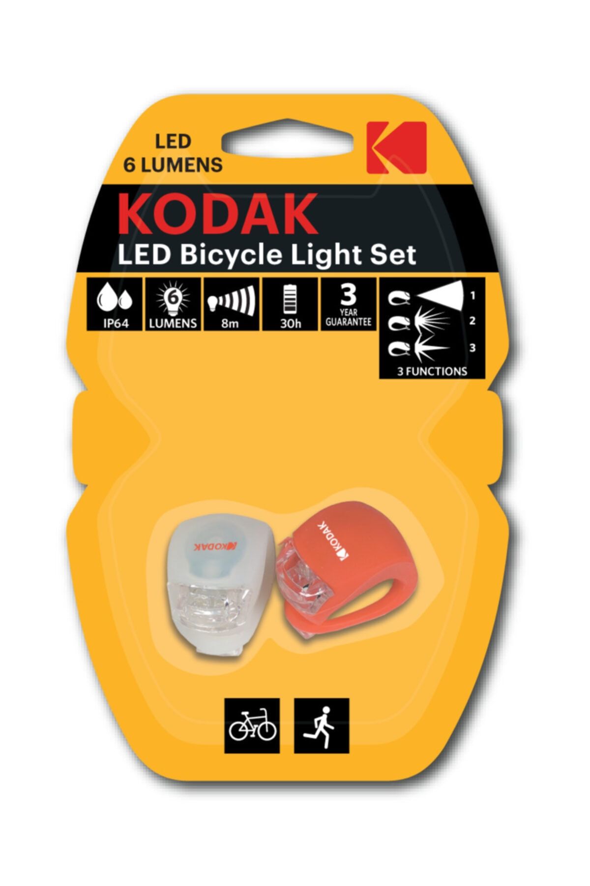 Kodak Bisiklet Led Işık Seti - 3 Adet Pil Hediyeli