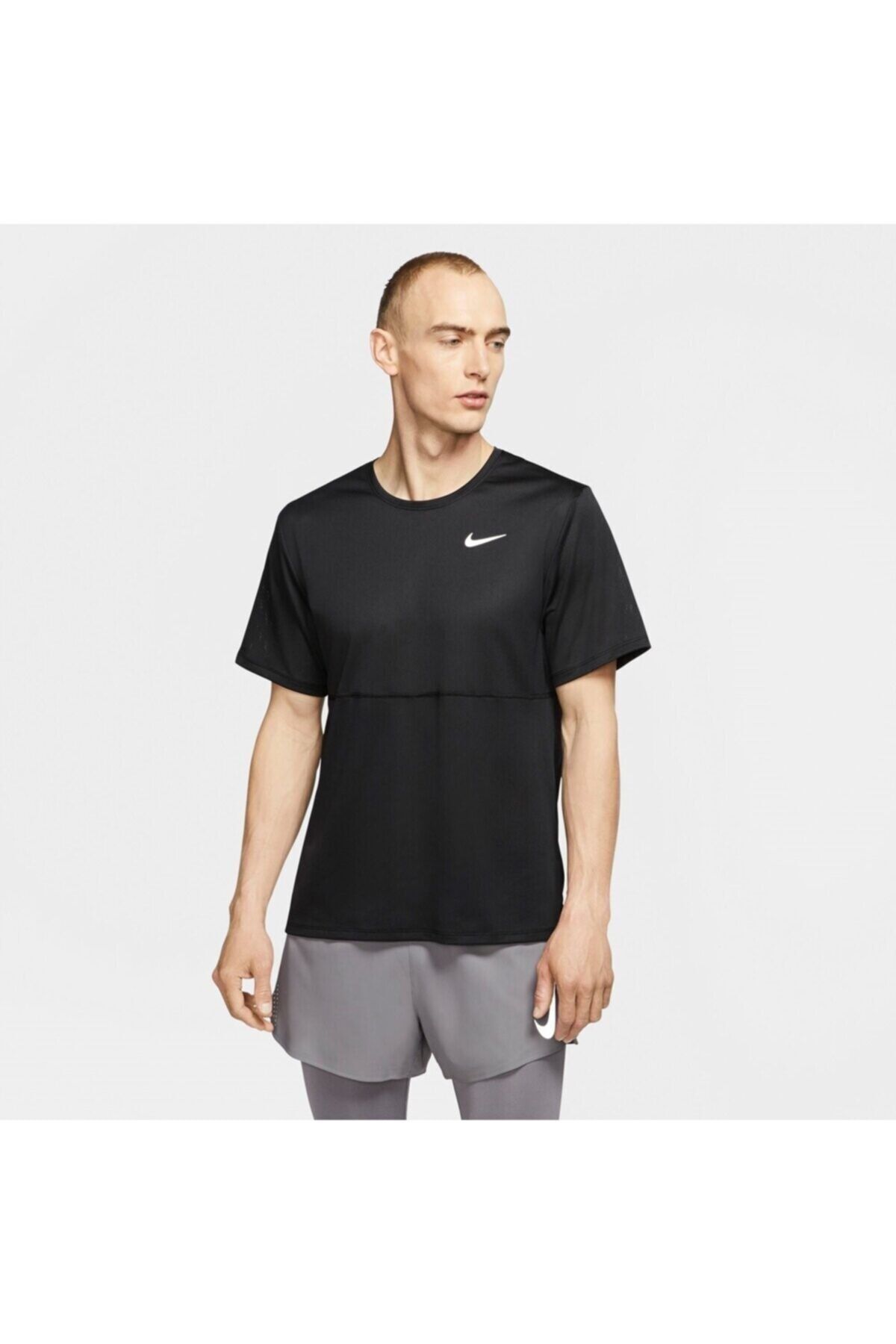 Nike Nıke Erkek Siyah Breathe Running Top Koşu Üstü