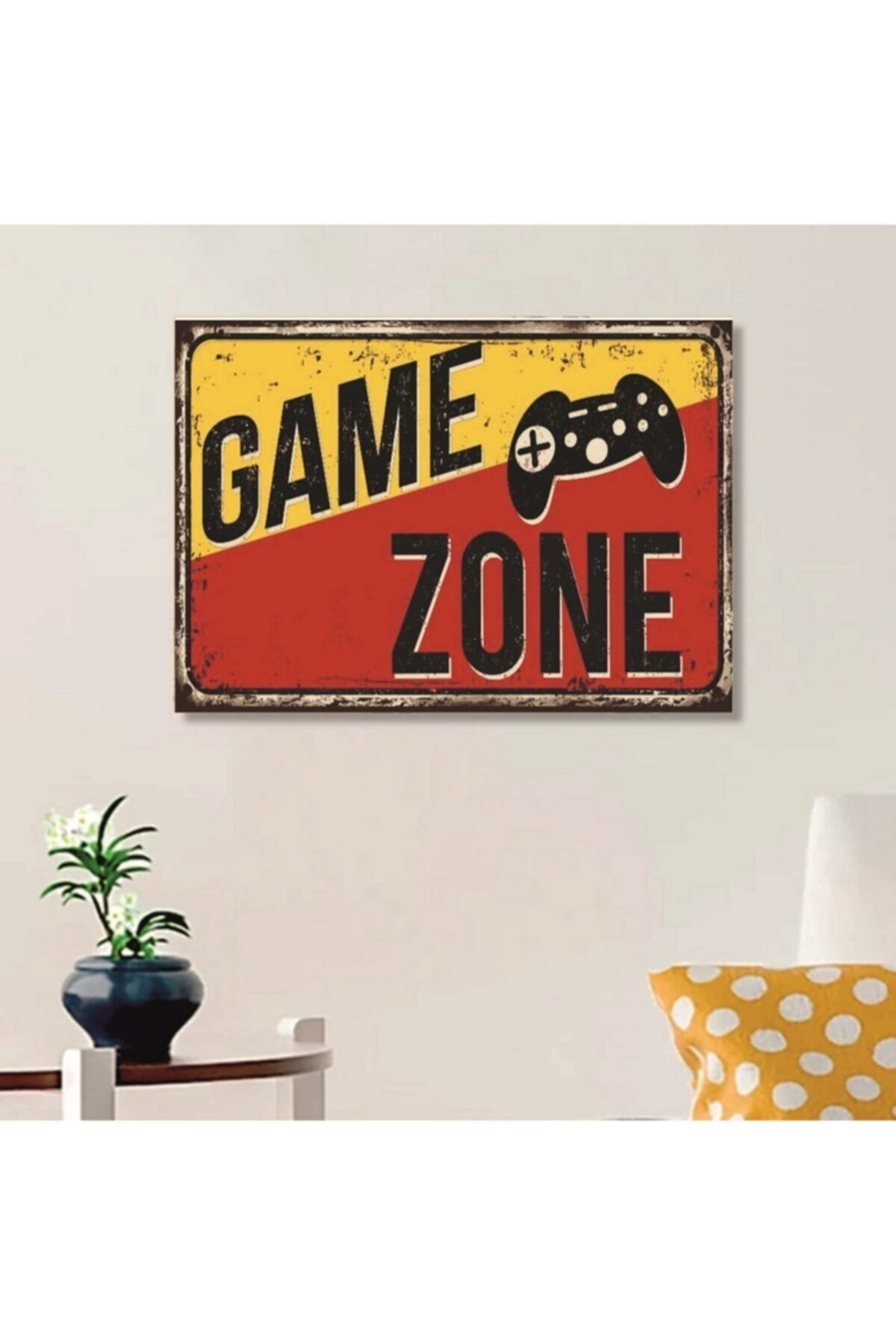 FERMAN HEDİYELİK Game Zone Ahşap Retro Poster 17,5x27,5 Cm