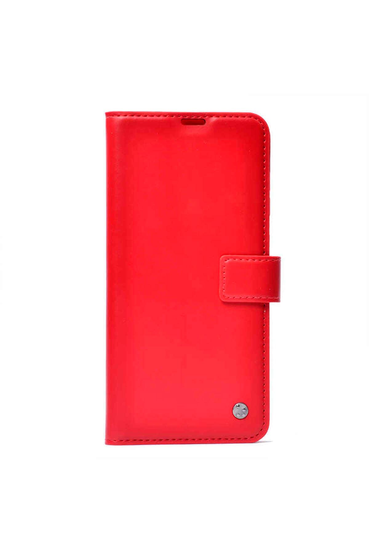 Mobilteam Samsung Galaxy A30 Kılıf Kapaklı Pocketdelux - Kırmızı