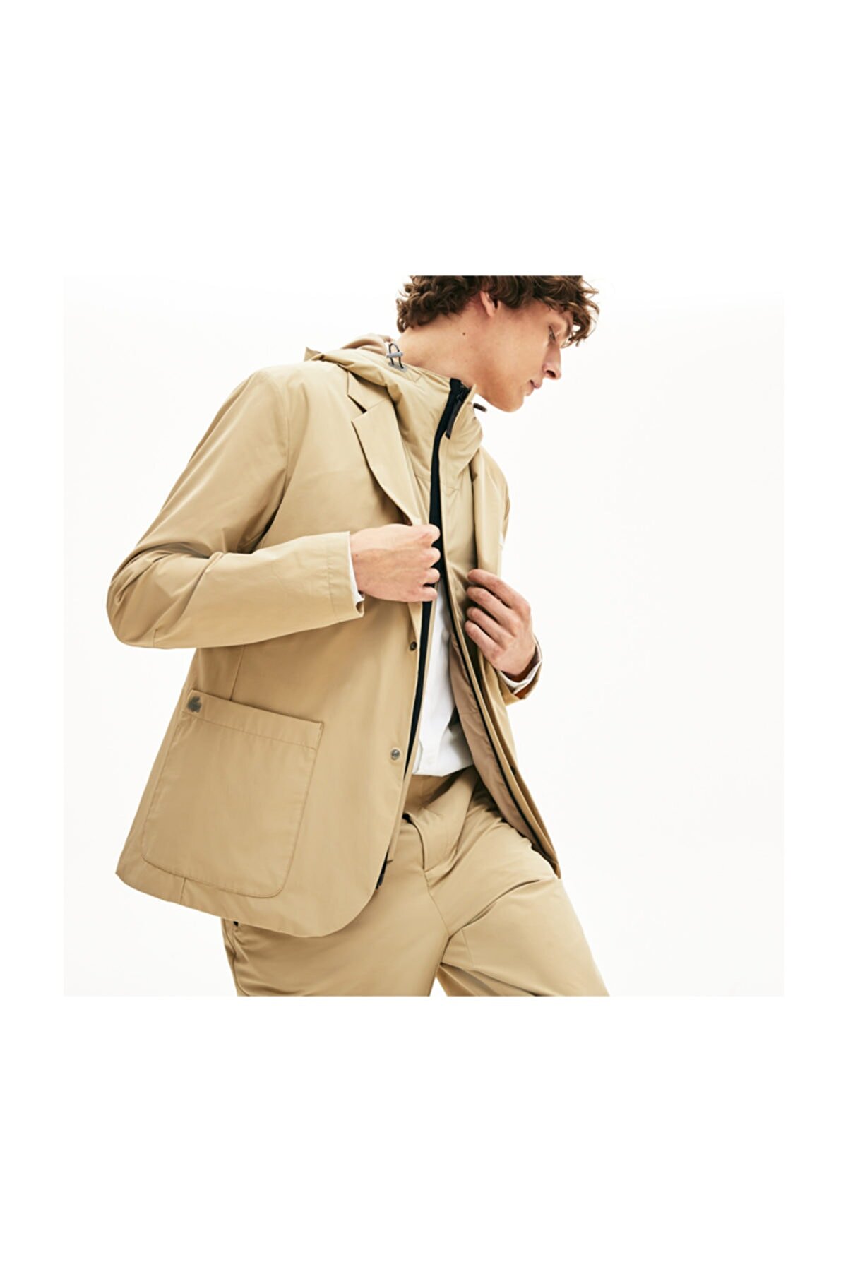 Lacoste Motion Erkek Açık Kahverengi Kapüşonlu 3 Farklı Kullanımlı Ceket