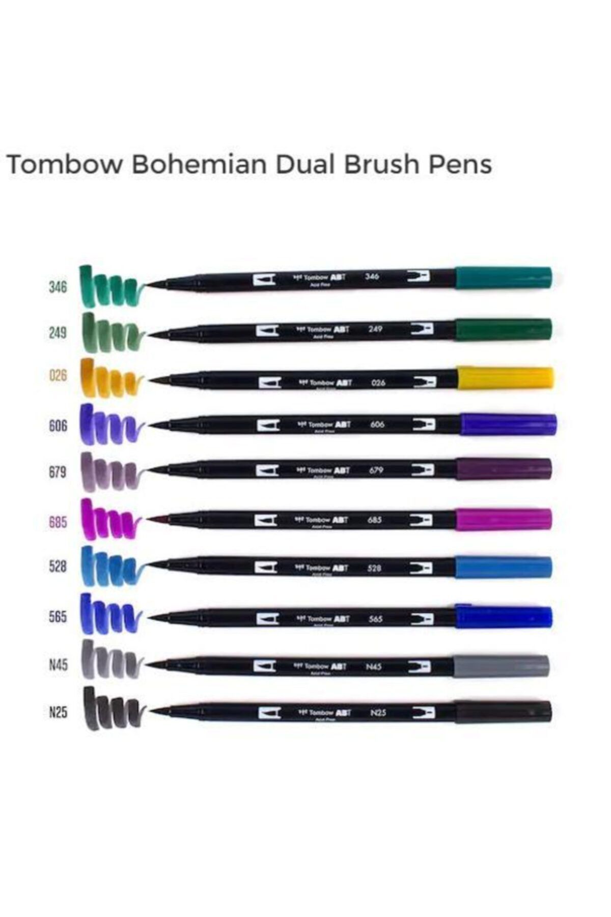 Tombow Bohemian Dual Brush Pen 10 Renk Set