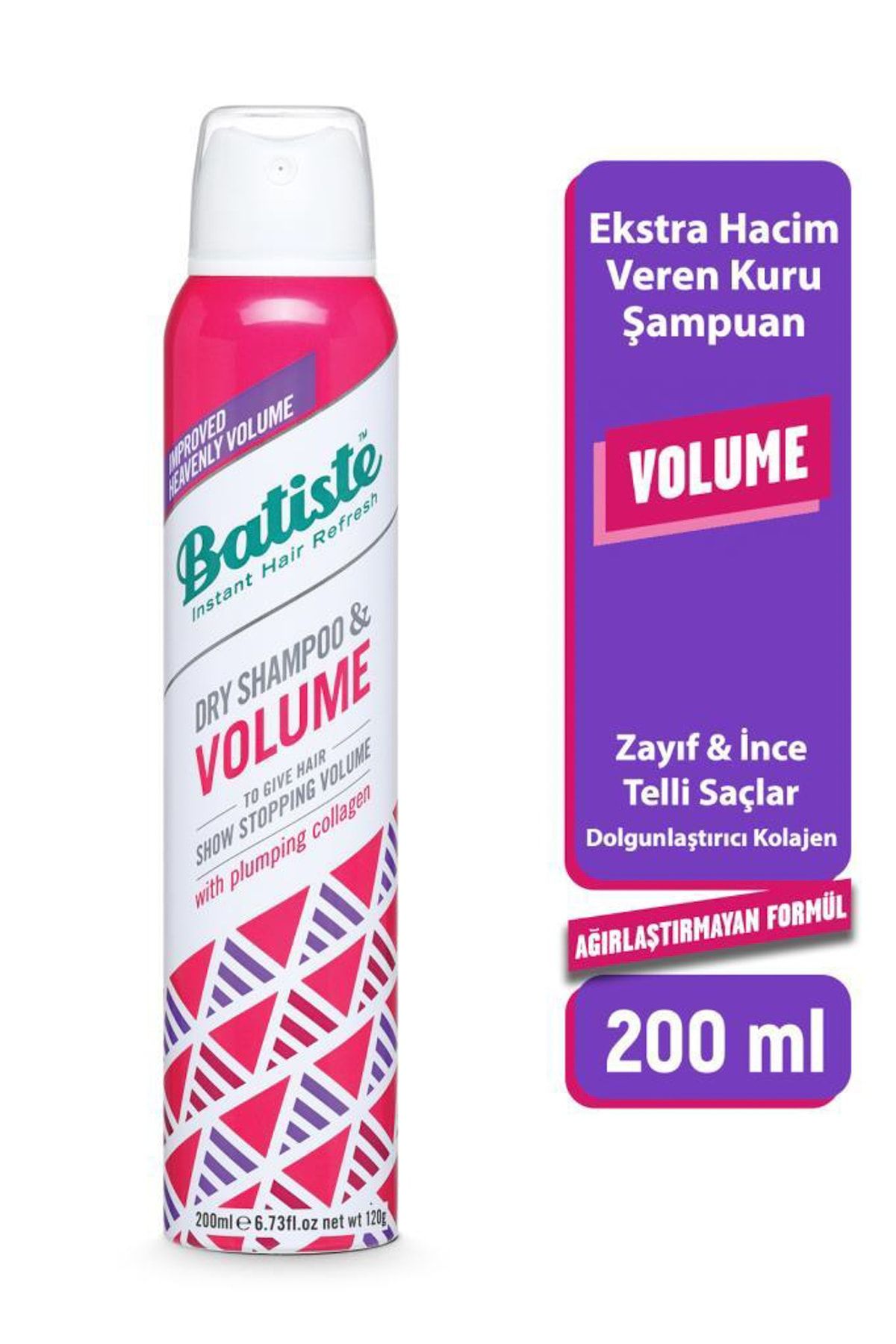 Batiste Ekstra Hacim Veren Kuru Şampuan- Hair Benefits Volume Dry Shampoo 200 ml