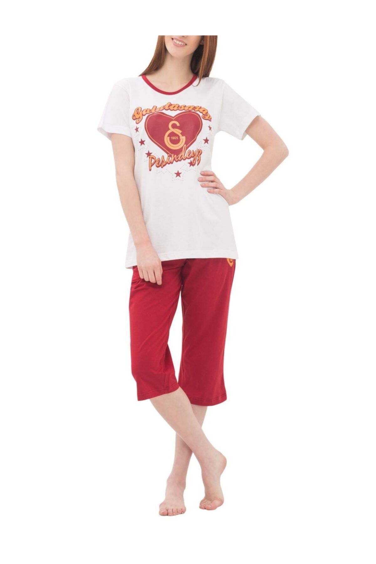 Galatasaray Kadın Kırmızı Beyaz Lisanslı Pijama Takım  4675