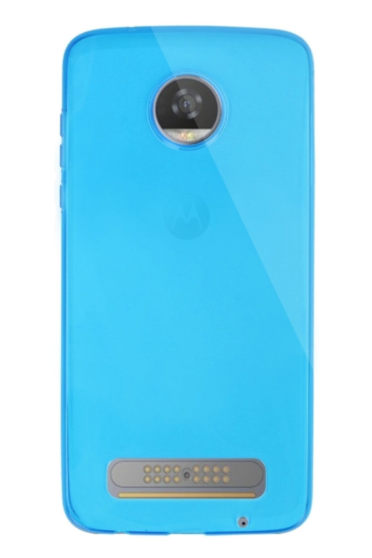 Dafoni Aircraft Motorola Moto Z2 Play Ultra Ince Şeffaf Mavi Silikon Kılıf
