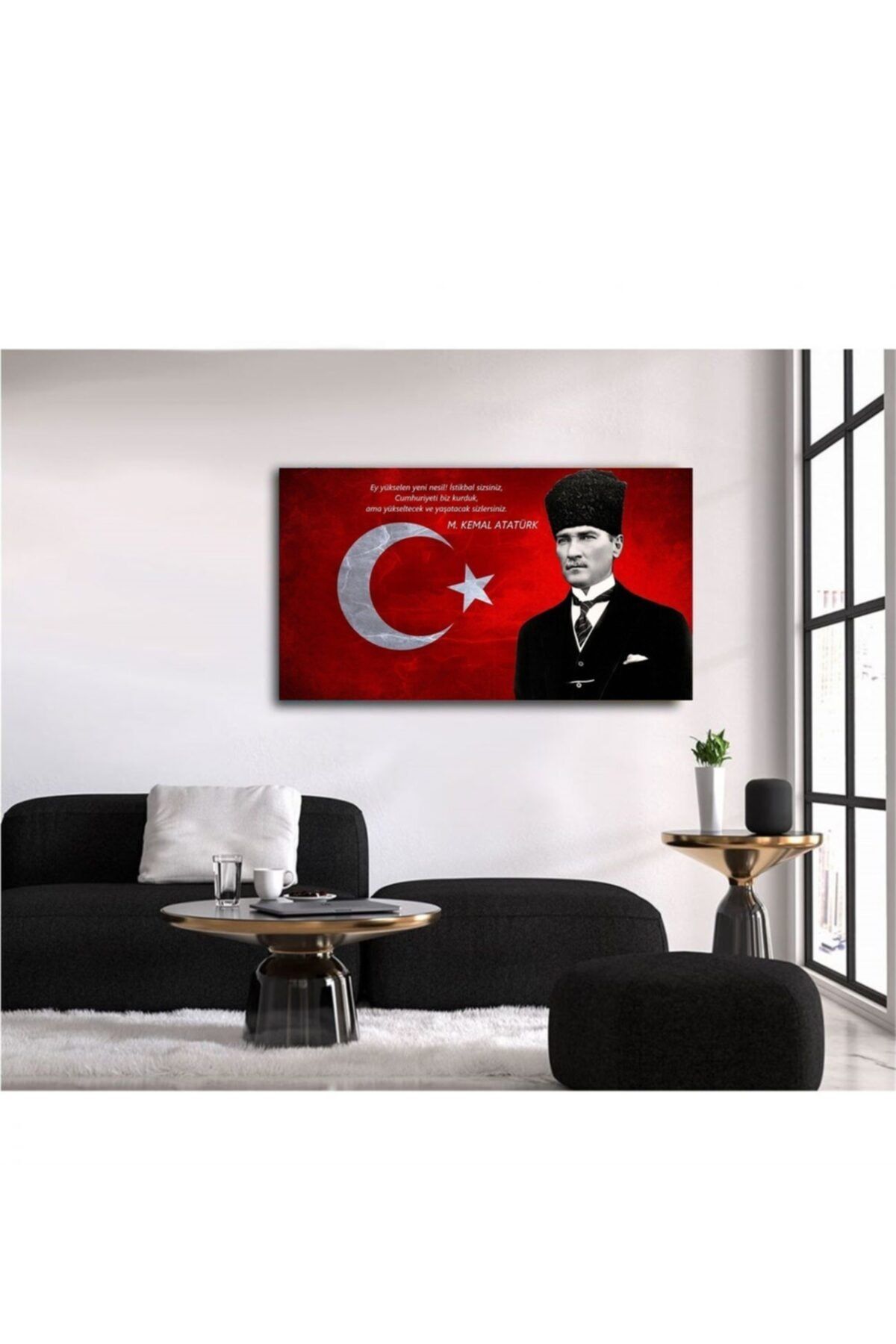 tablokanvas Ataturk Istikbal Makam Panosu Kanvas Tablo 60x80 Cm