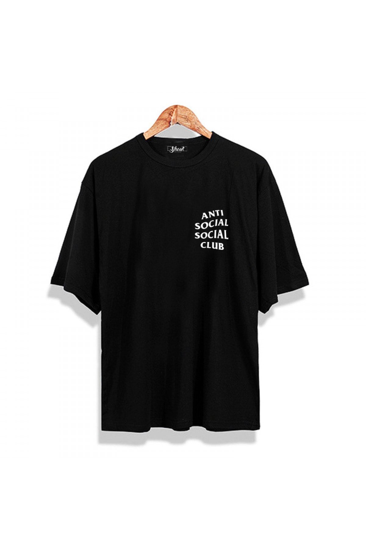 Shout Unisex Siyah Oversize Anti Social Social Club T-shirt