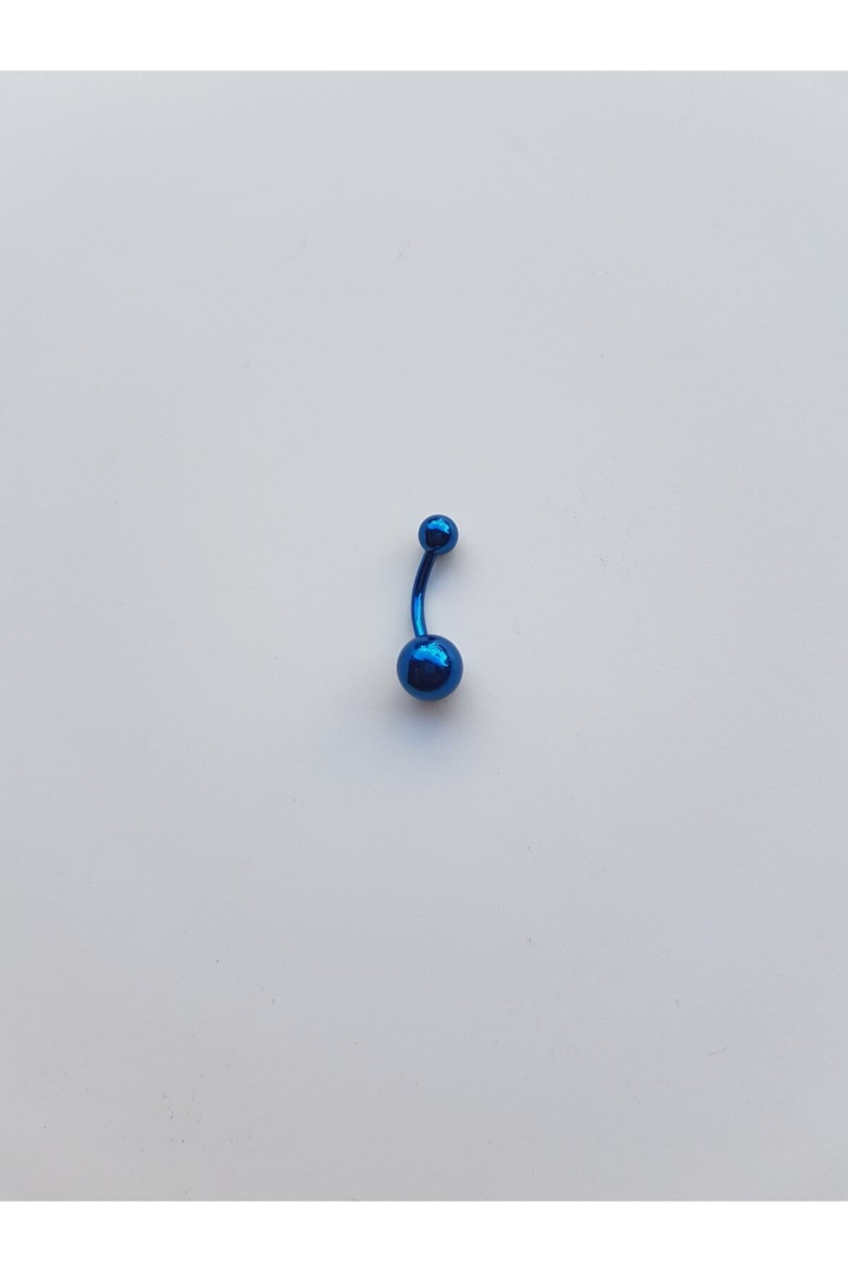 Karınca Piercing Indıgo Mavi Düz Taşsız Göbek Piercing