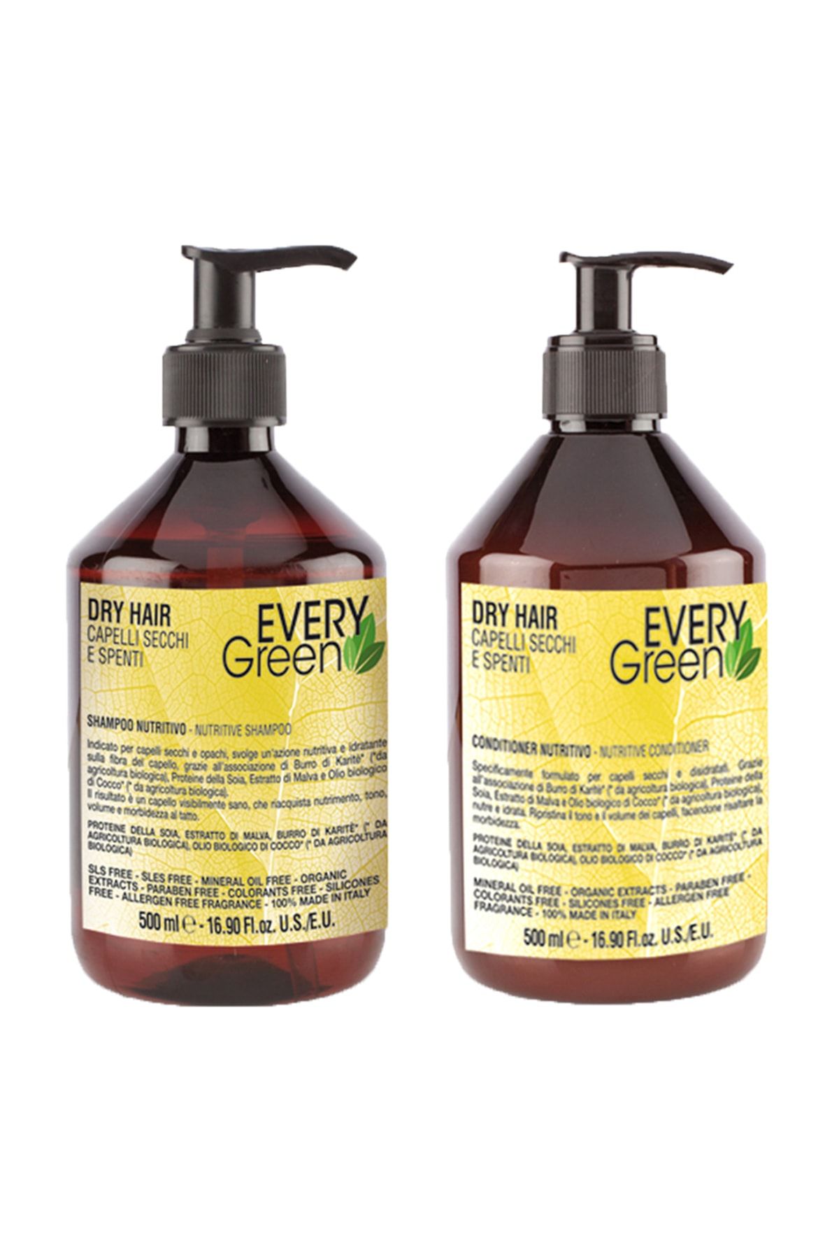 EveryGreen Besleyici ve Nemlendirici Kuru Saçlar Serisi- Dry Hair Şampuan 500ml+ 500ml Krem