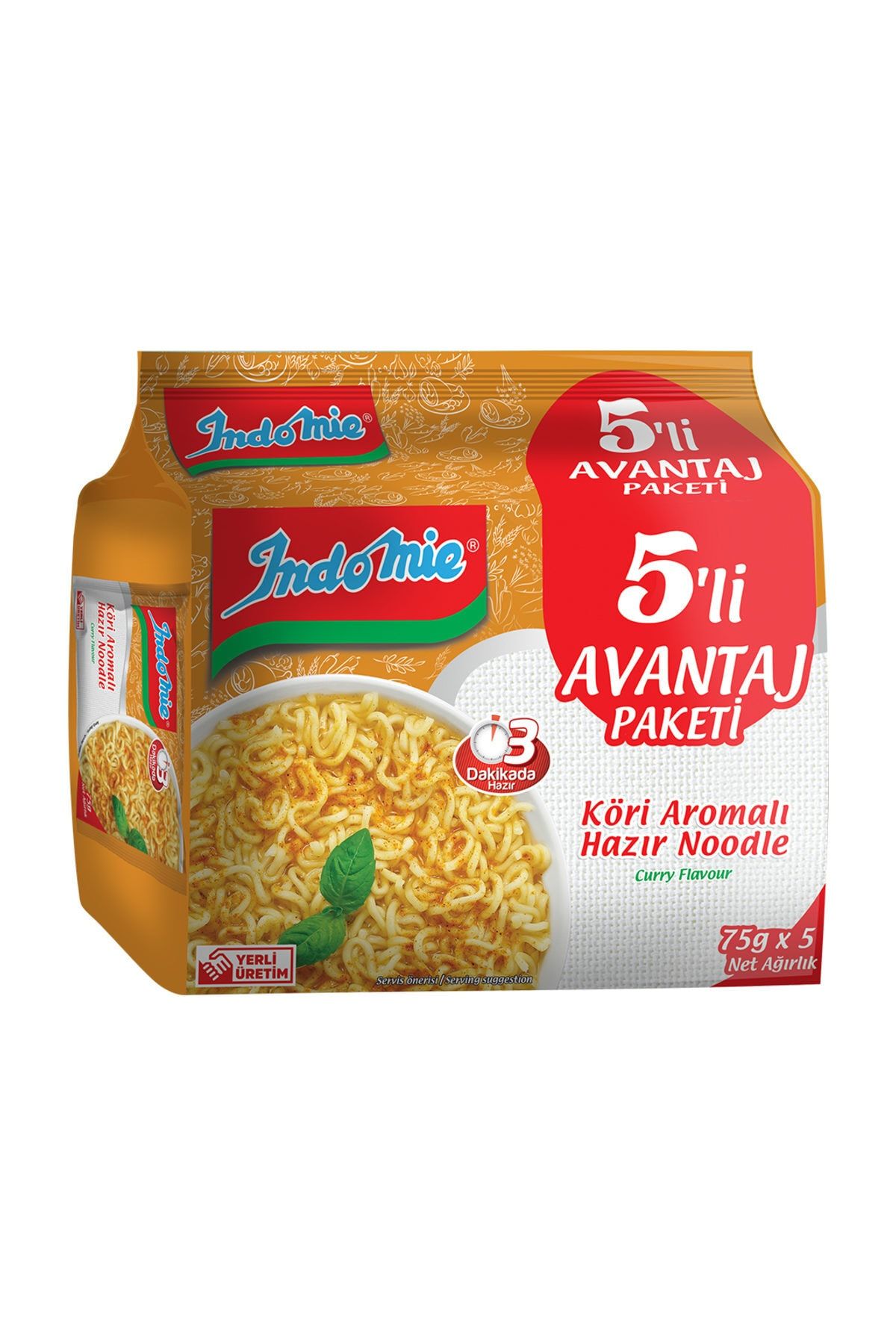 Indomie Indomie Köri Aromalı Hazır Noodle 5'li