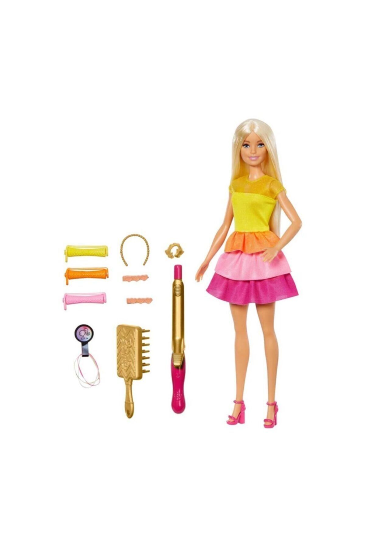 Mattel Uzun Sarı Saçlı Barbie Bebek Muhteşem Bukleler - Gbk24