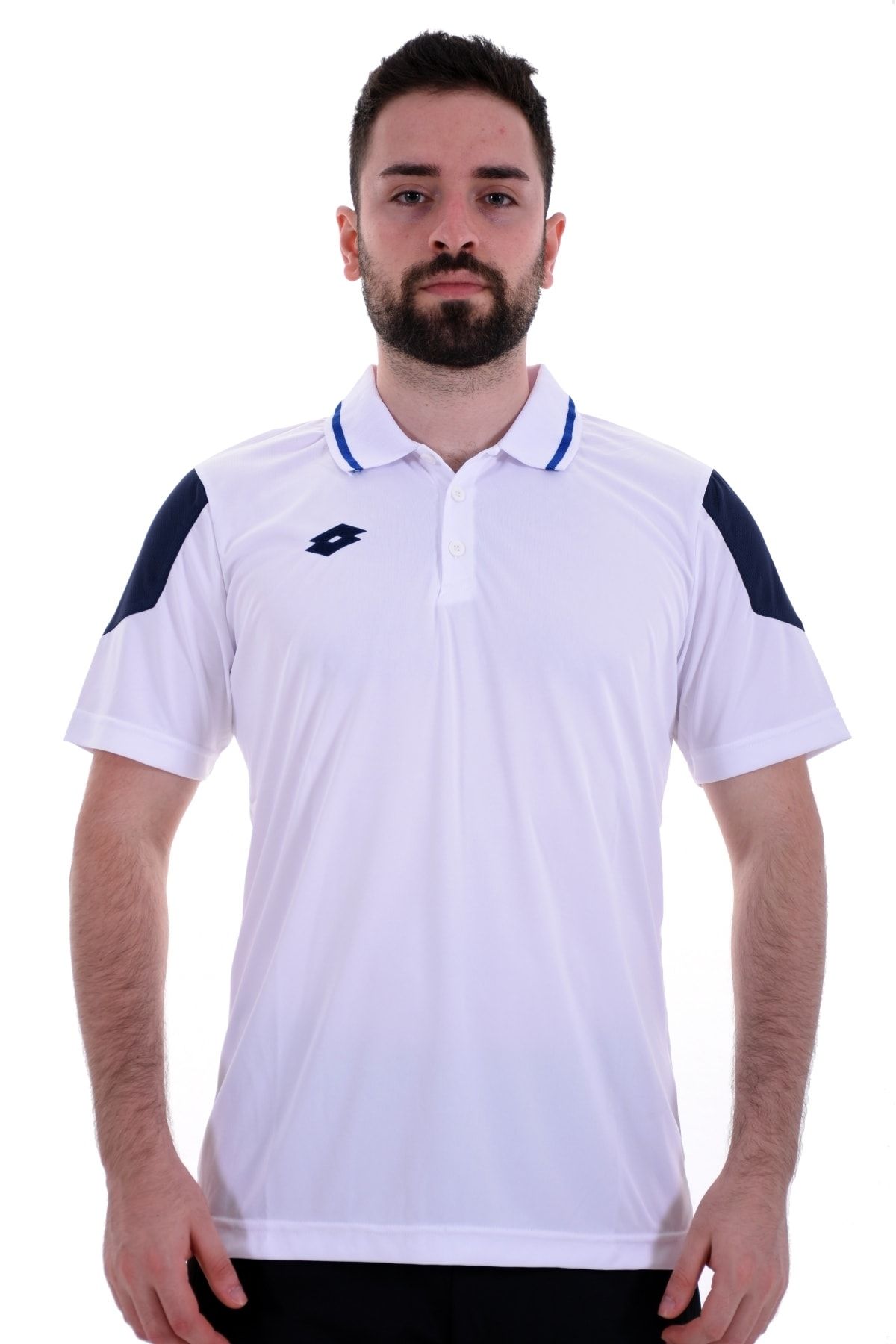 Lotto Polo T-shirt Erkek Beyaz/lacivert-norma Polo Pl-r5802