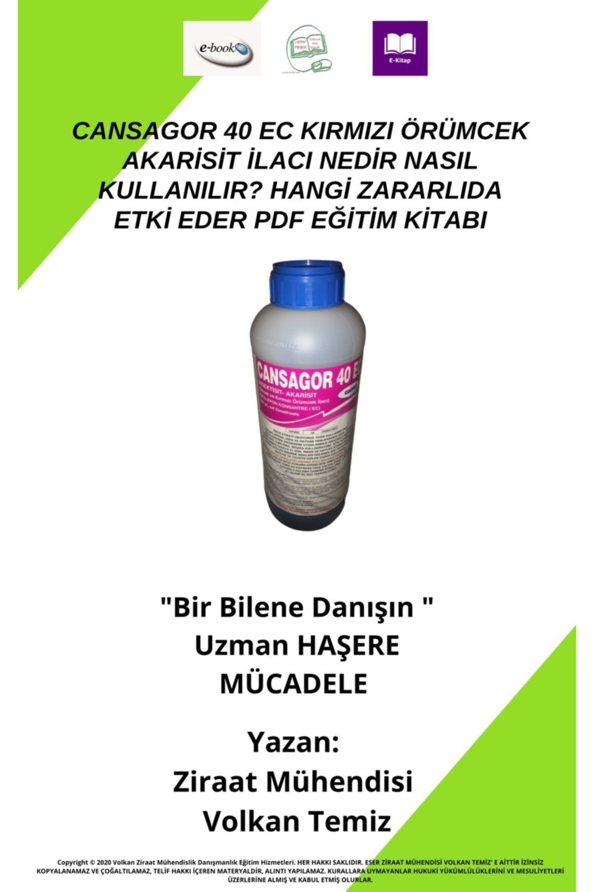 Volkan Cansagor 40 Ec Kırmızı Örümcek Akarisit Ilacı Nedir Nasıl Kullanılır? Hangi Zararlıda Pdf Kitap