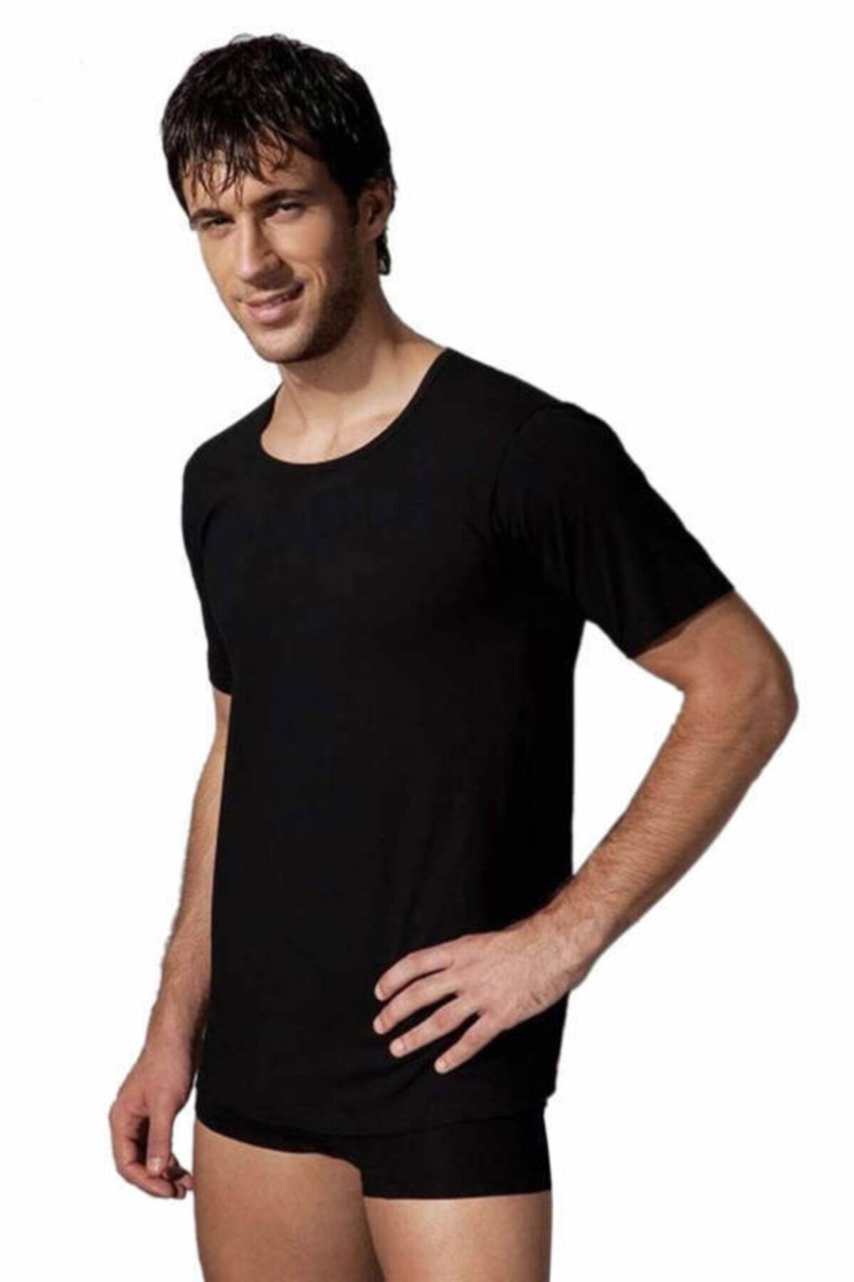 Doreanse Erkek Siyah Pamuklu Erkek T-shirt 2510