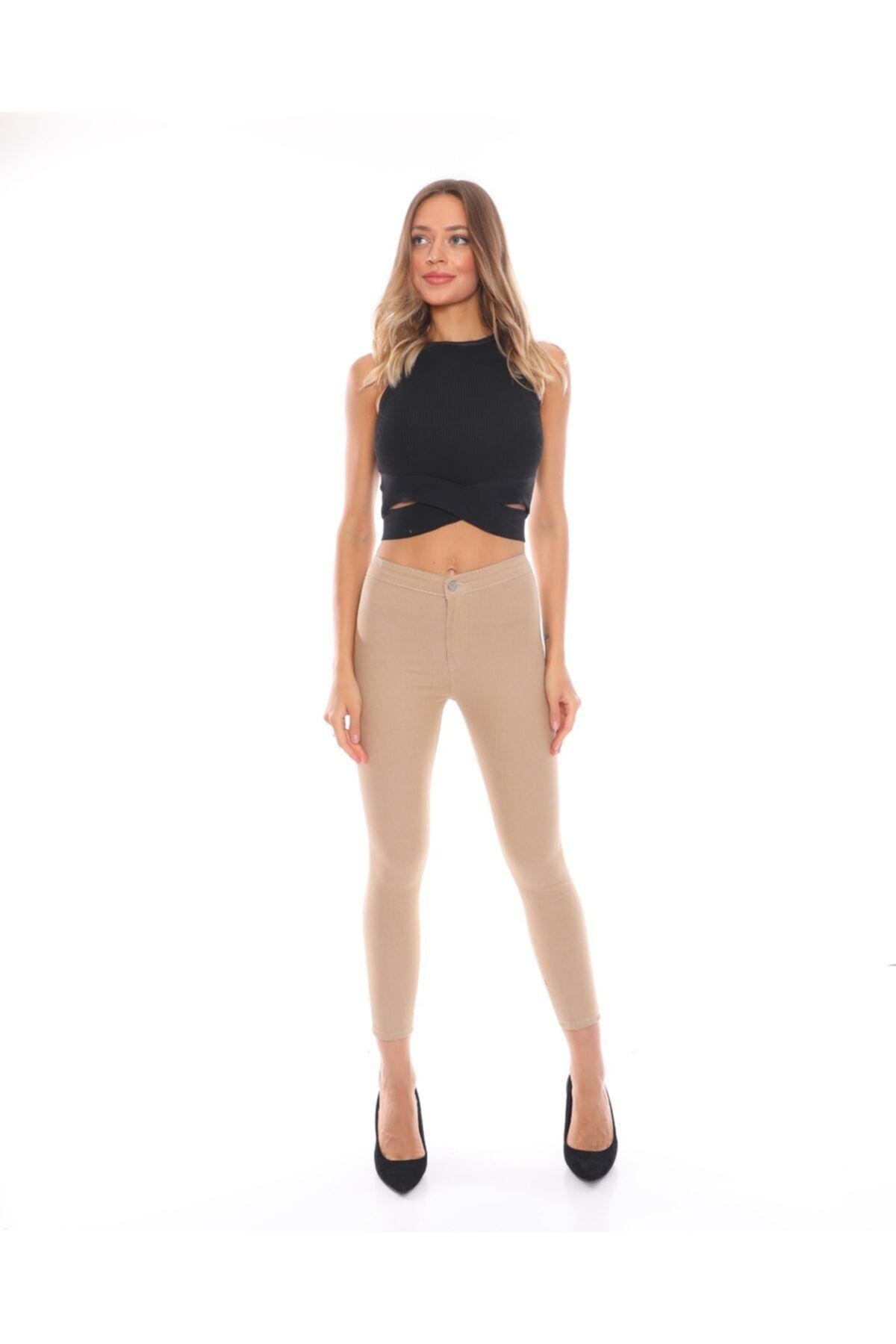 eGs Kadın Tayt Model Koyu Likralı Kot Pantolon