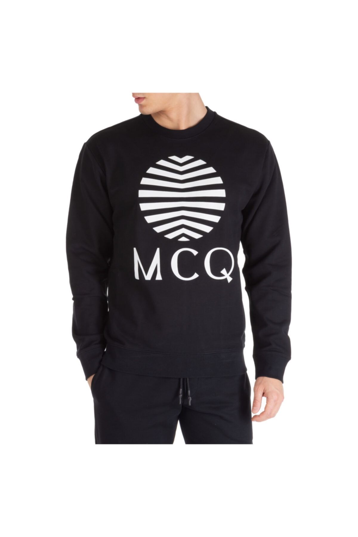 ALEXANDER MCQUEEN Neck Black Logo Sweatshirt Outlet