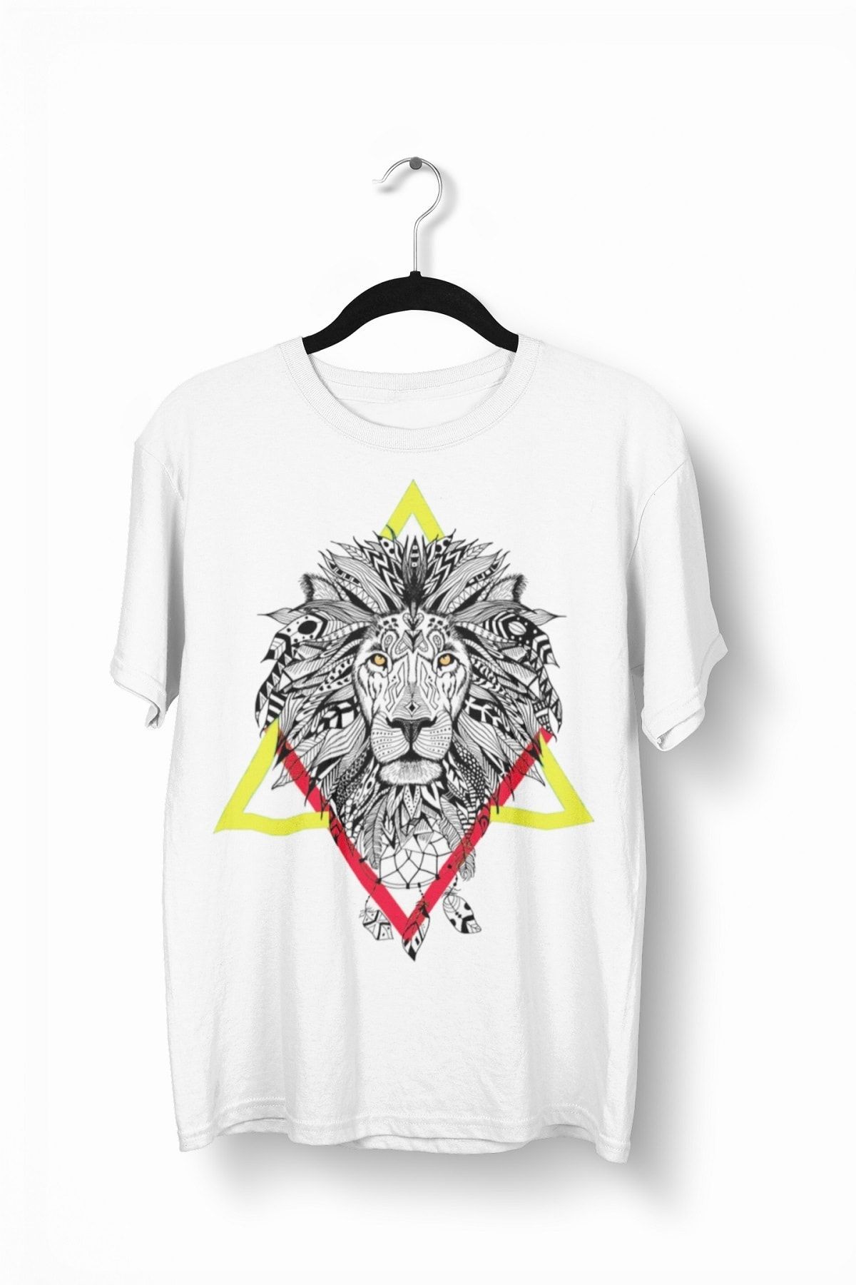 Tshigo Triangle Lion Baskılı Erkek T-Shirt - 2019TS198