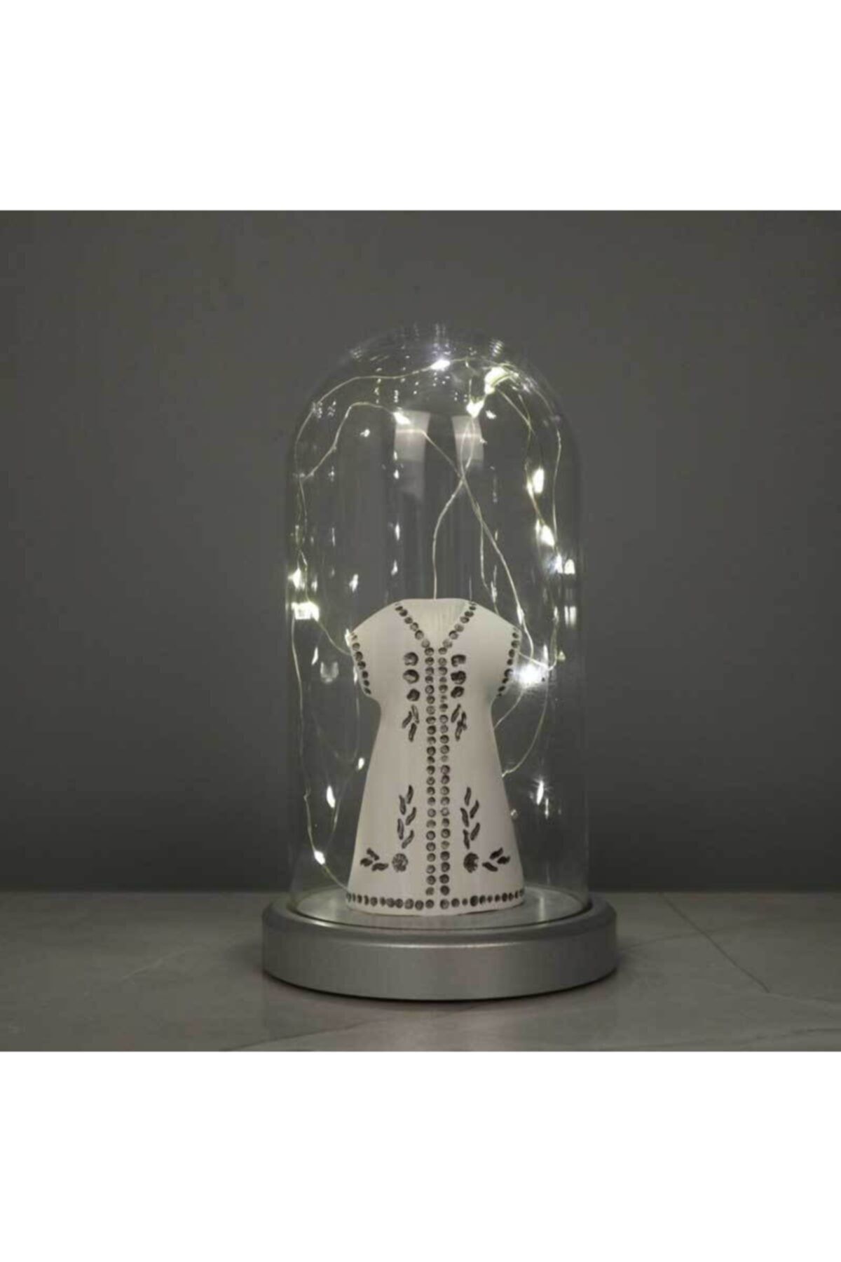 BY-LAMP Gümüş Kaftan Figürlü Lamba Led Işıklı Arkadaşa Hediye Gece Lambası