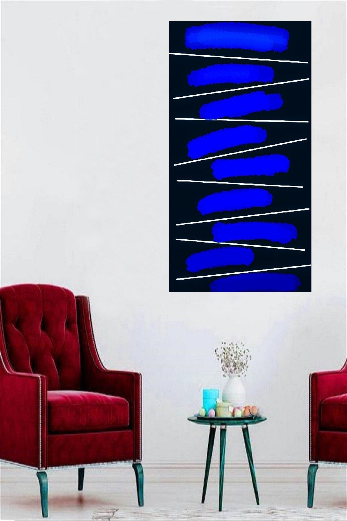tablokanvas Mavi Tonlarının Ahengi Kanvas Tablo 60 x 80 cm