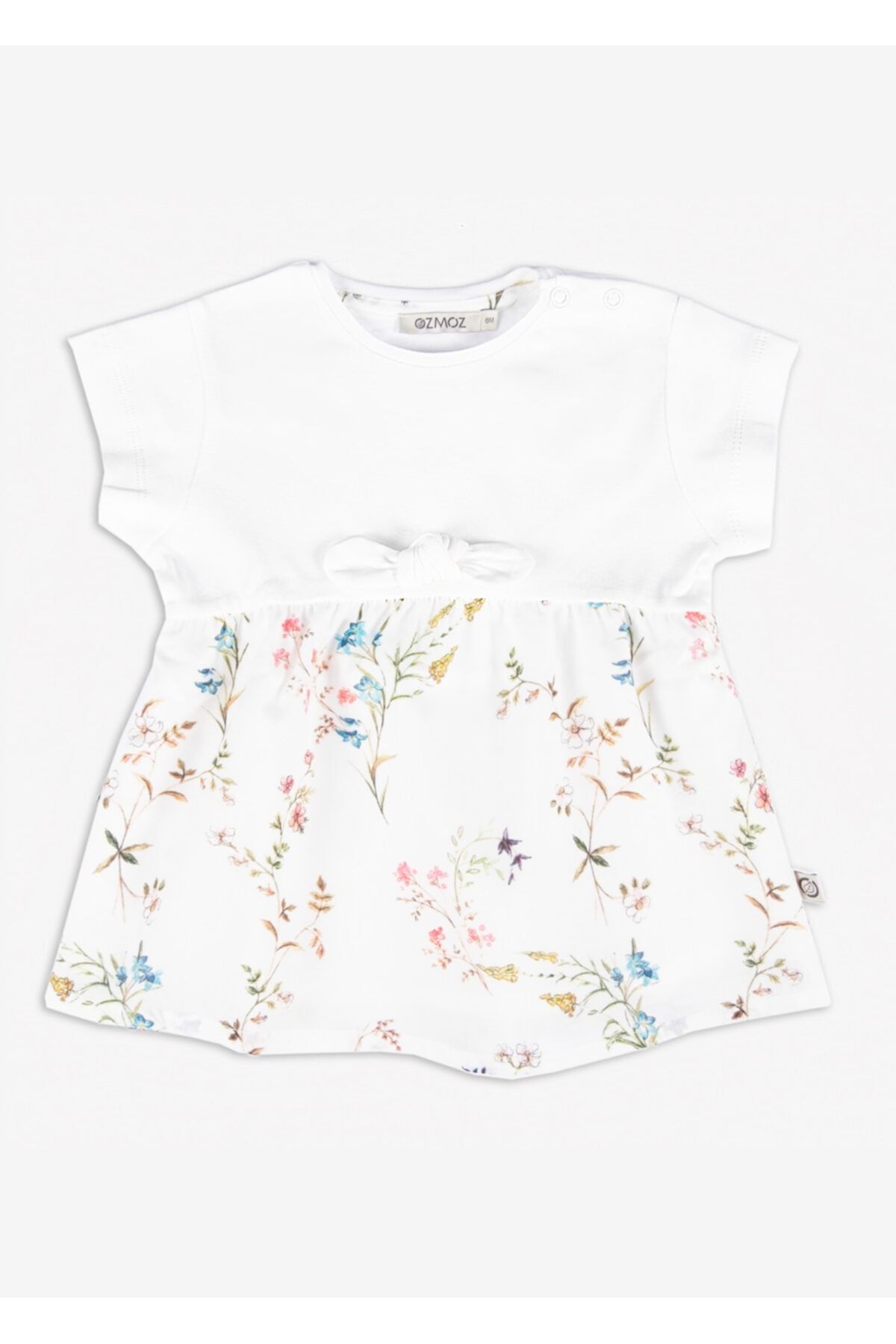 Ozmoz By Mukadder Özden Çiçek Baskılı Organik Yazlık Kız Bebek Elbise