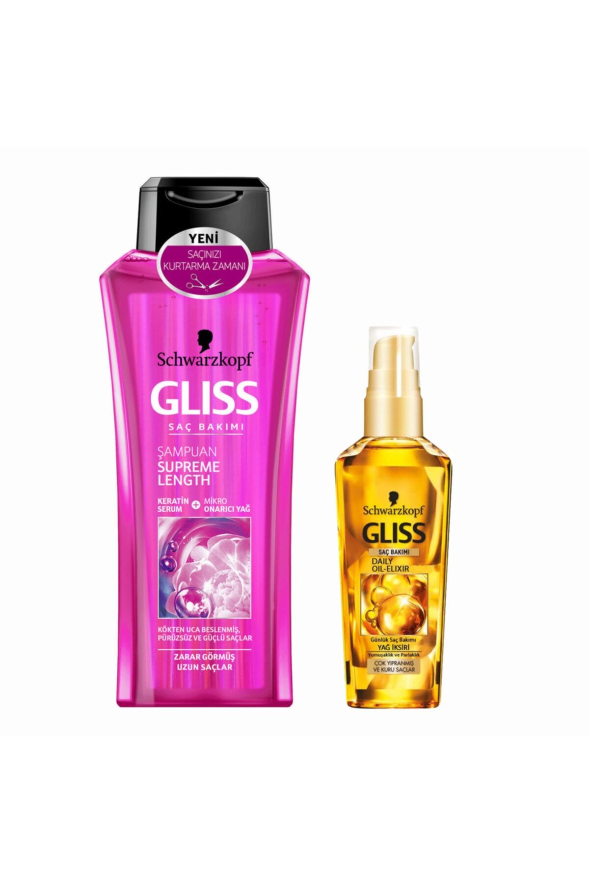 Gliss Supreme Length Şampuan + Glıss Daily Oil Elixir 8690572787113
