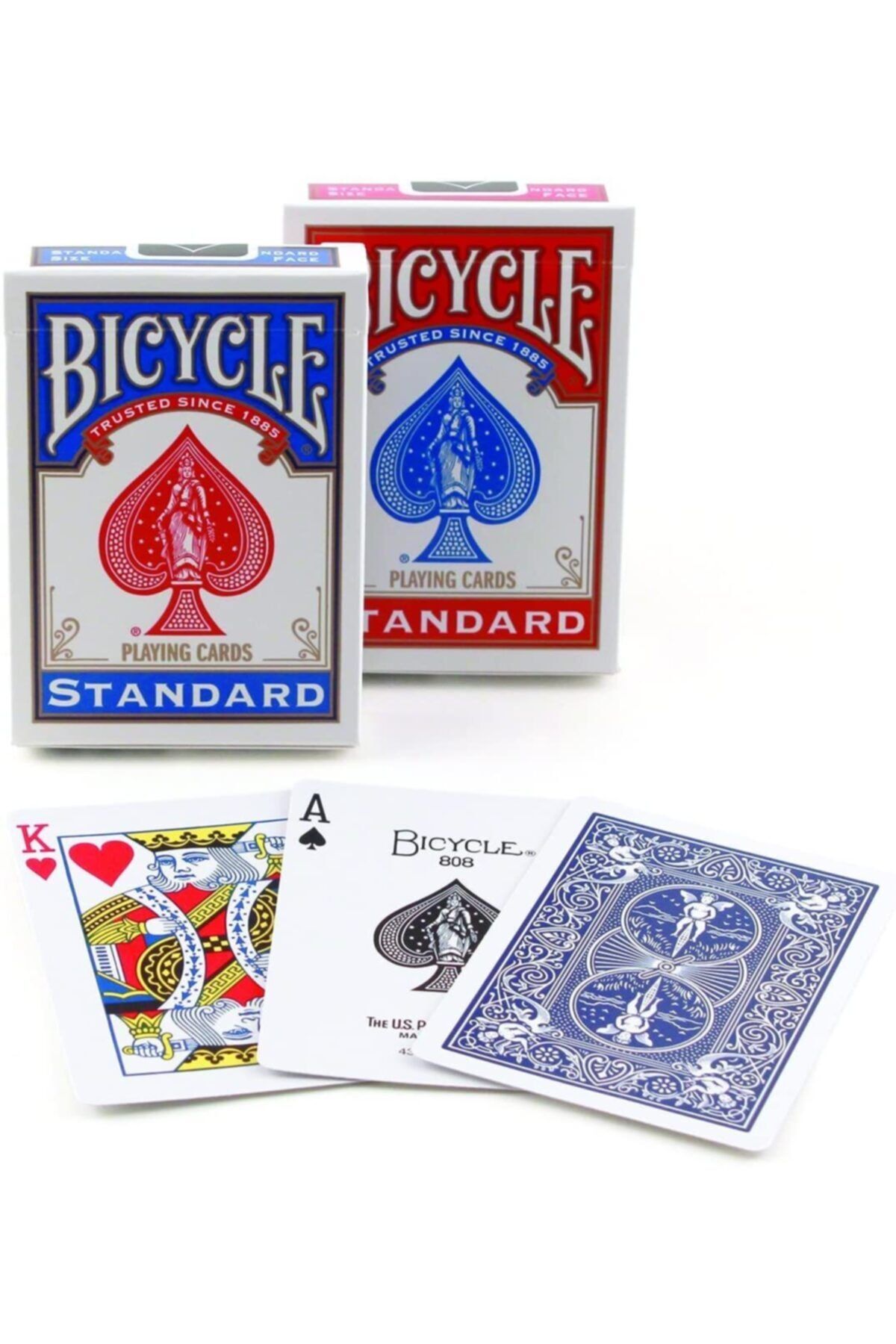 Pusula Oyun Orjinal Bicycle Standard İndex İskambil Oyun Kartı Kağıdı 2 Paket (Mavi ve Kırmızı)