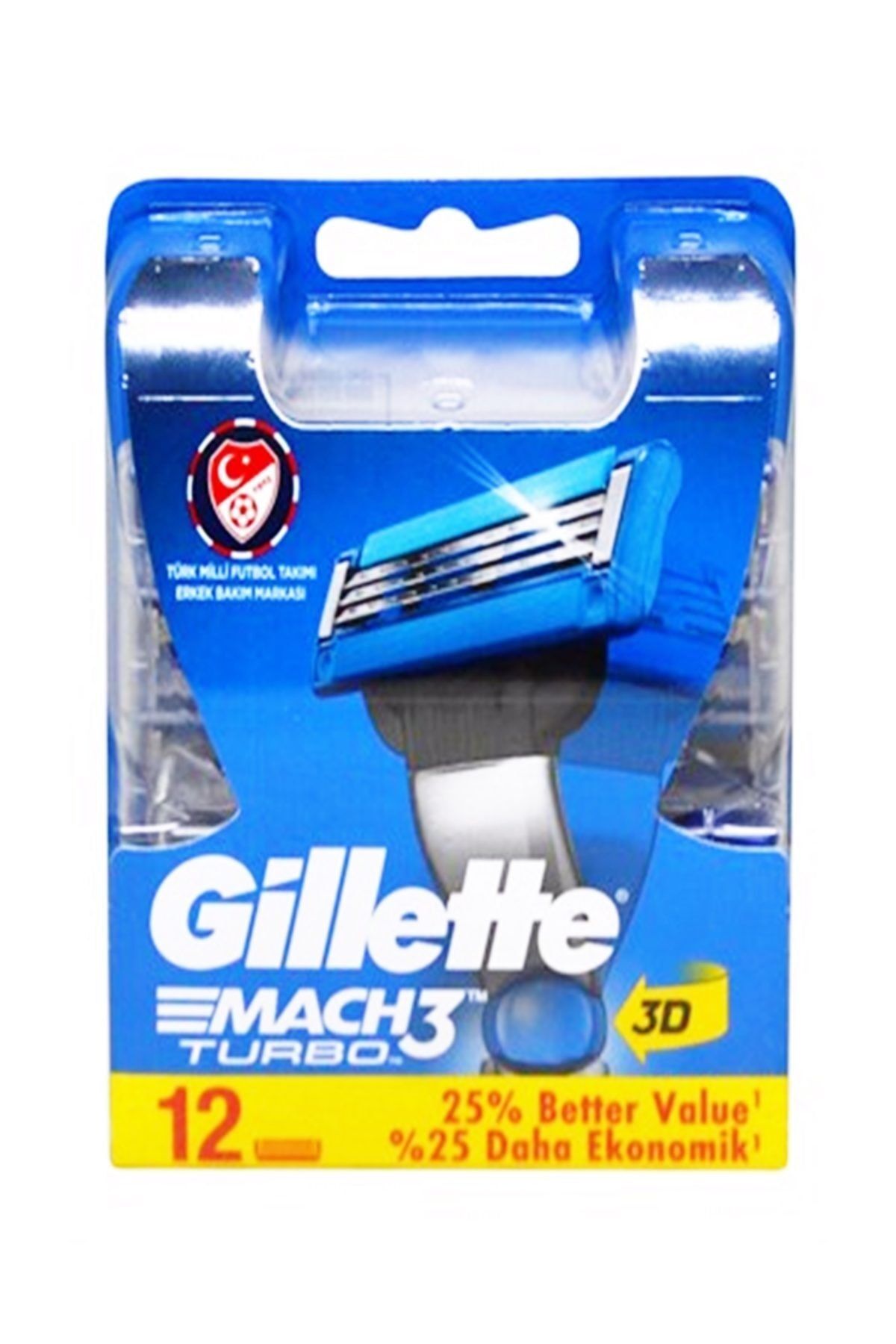 Gillette Mach3 Turbo 12 li Yedek Tıraş Bıçağı Yeni Ambalaj