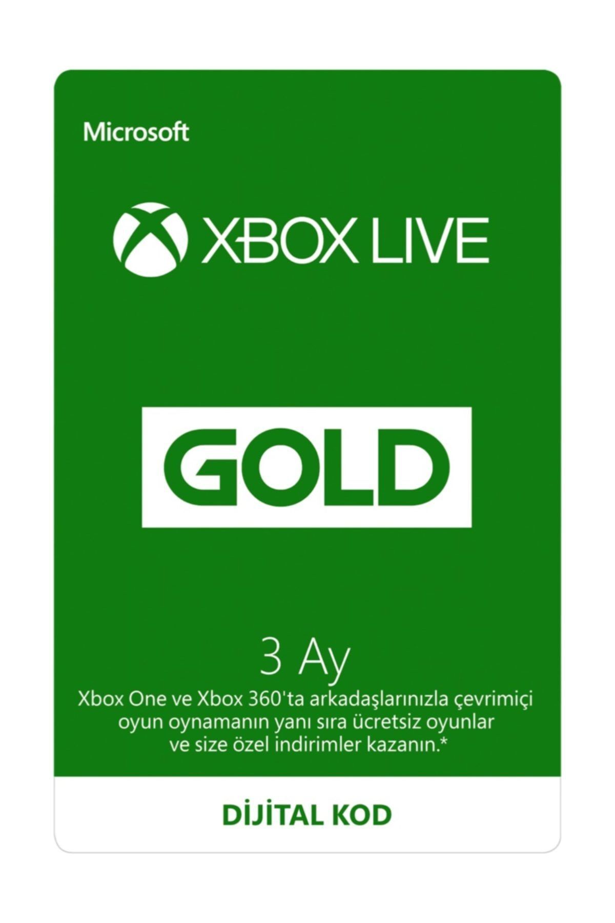 Microsoft Xbox Live Gold Üyeliği 3 Ay