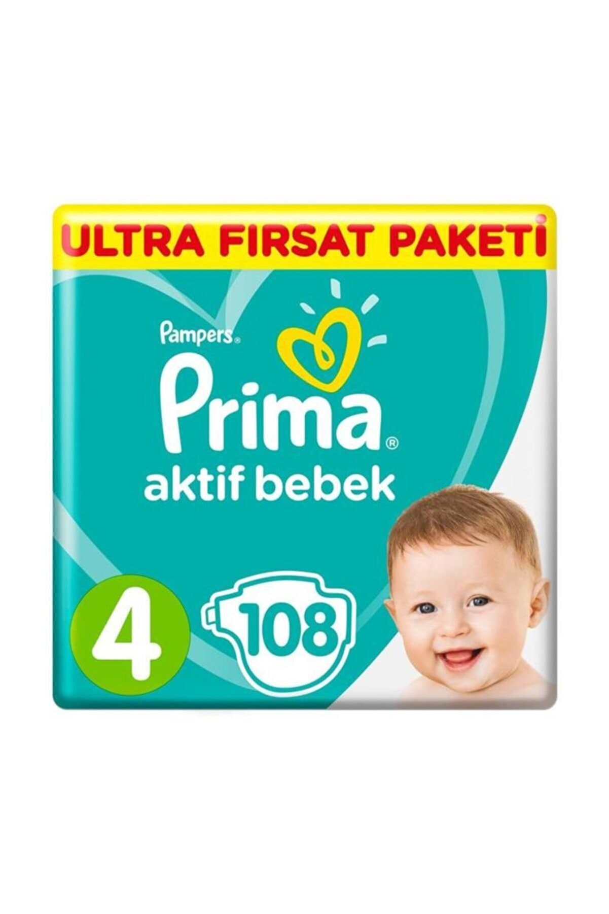 Prima Bebek Bezi Aktif Bebek 4 Beden 108 Adet Maxi Ultra Fırsat Paketi