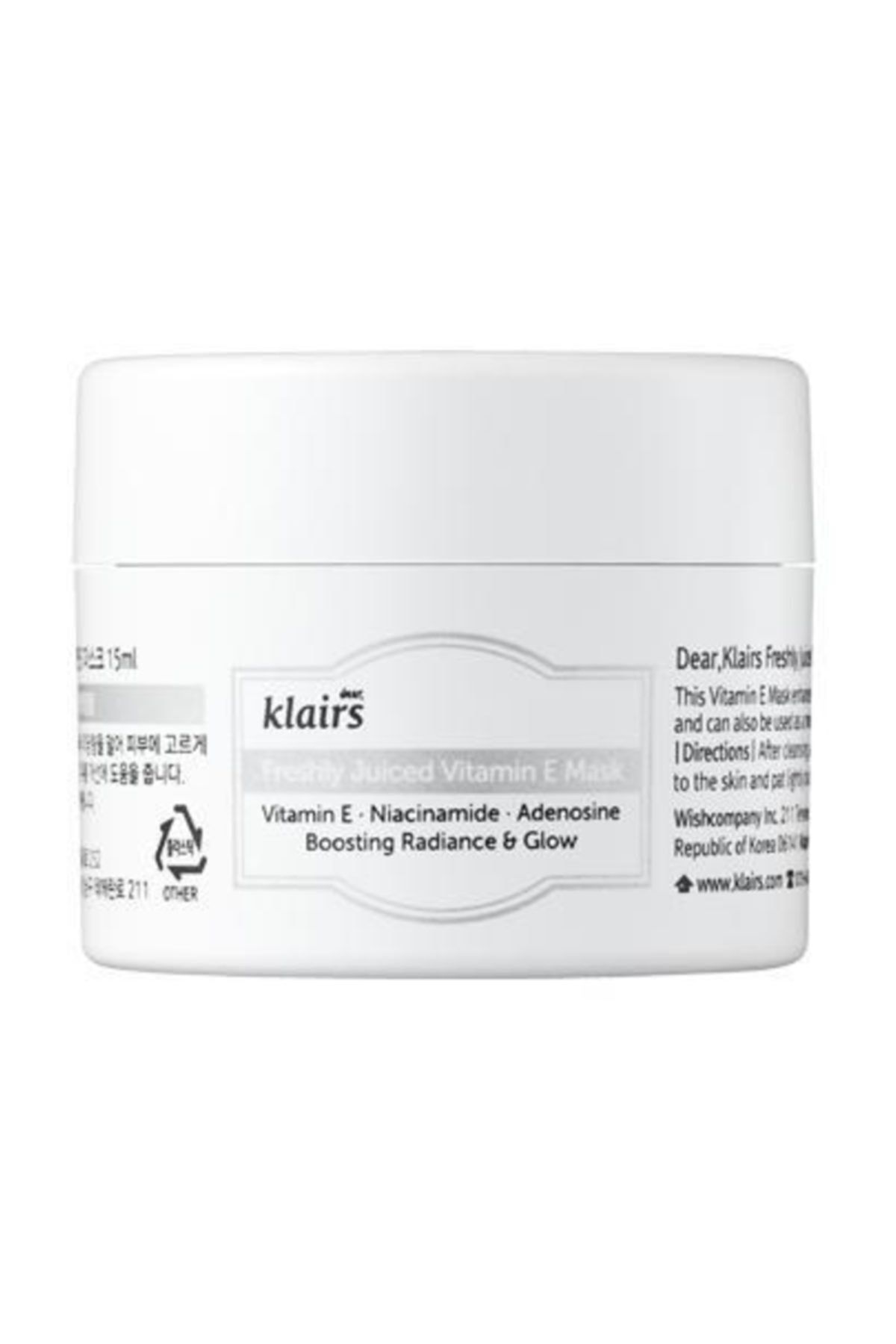 Dear Klairs [mini Boy] Freshly Juiced Vitamin E Mask - Besleyici E Vitamin Maskesi 15ml