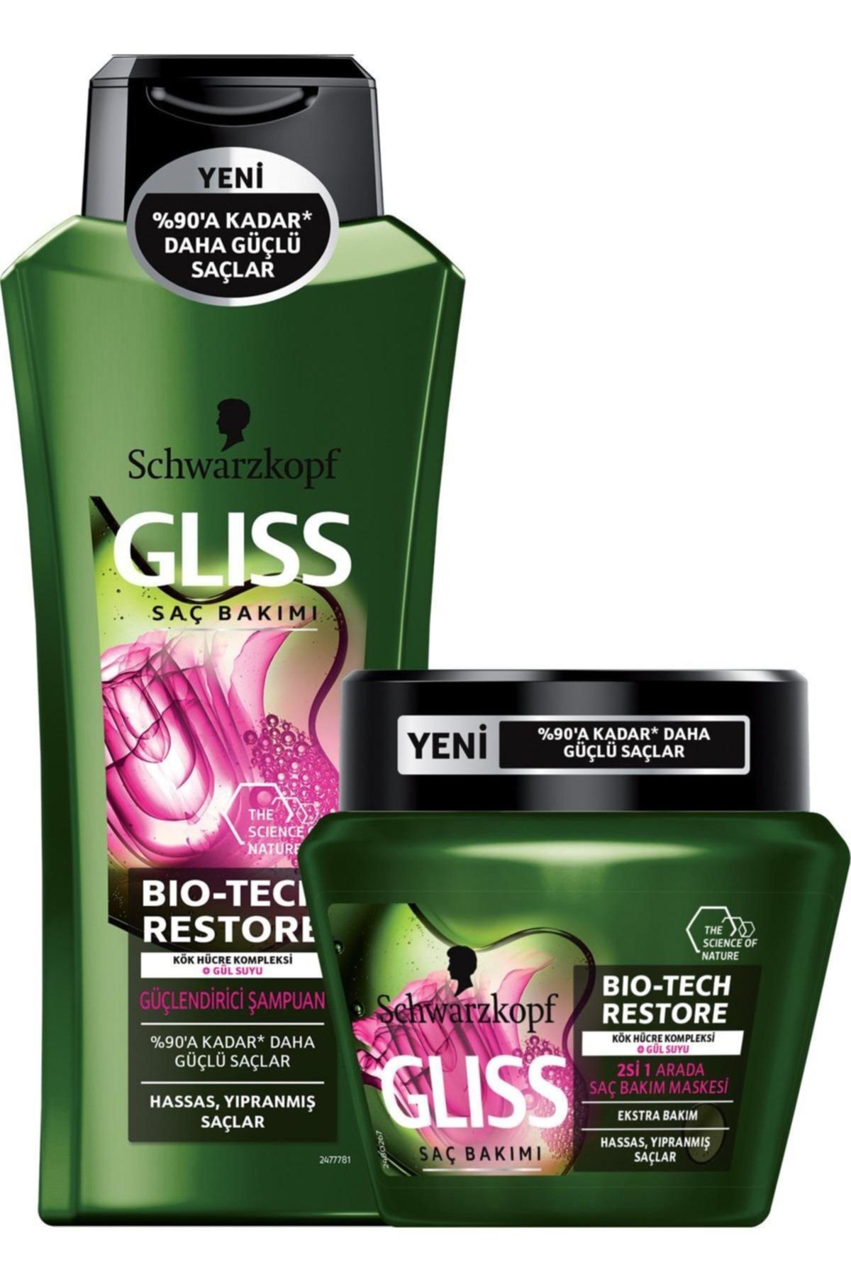 Gliss Bio-Tech Güçlendirici Şampuan 360 ml + Gliss Bio-Tech Saç Bakım Maskesi 300 ml