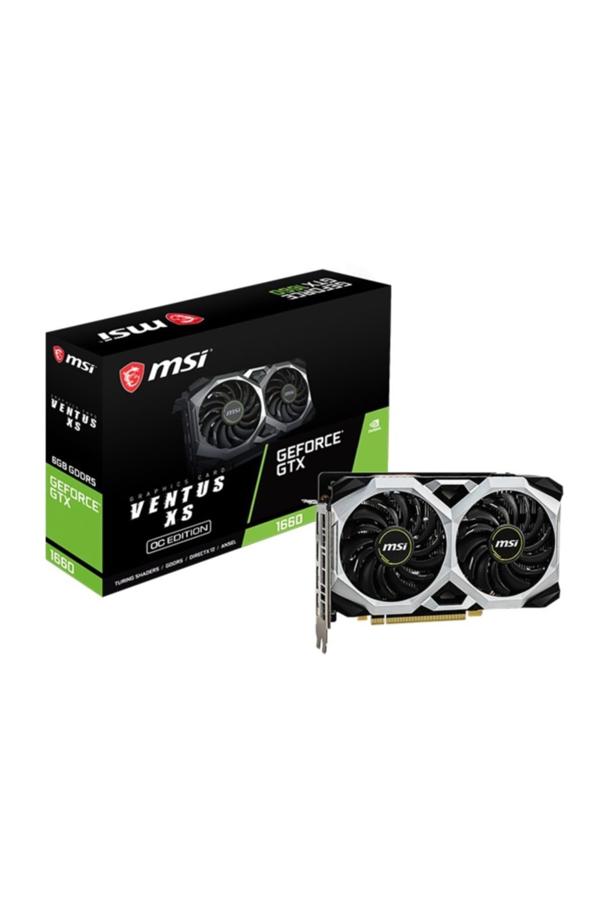 MSI GeForce GTX 1660 VENTUS XS 6G OC GTX1660 6GB GDDR5 192B (1XHDMI 3XDP) Ekran Kartı