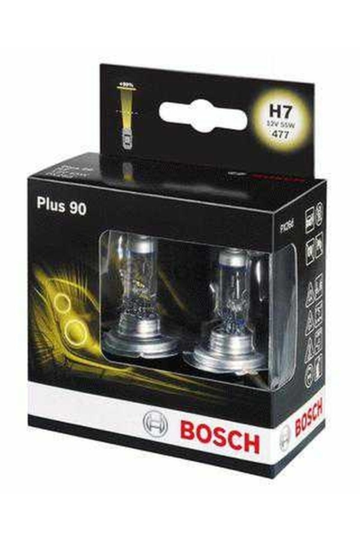 Bosch Ampul Plus 90 12V H7 55W Px26D ( Ikili Kutu)-00000H7, 05104684Aa, 1000109712,