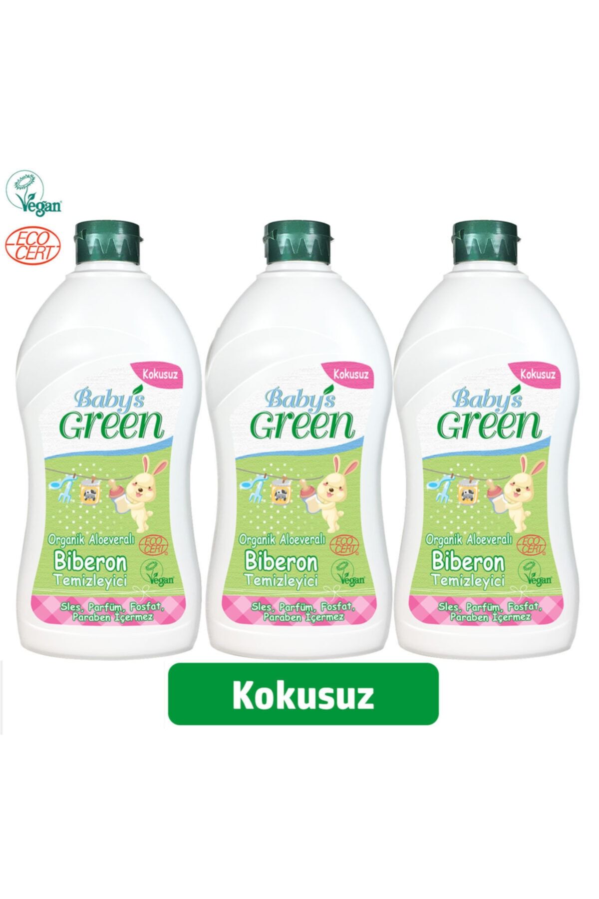 Baby's Green 3'lü Set Organik Aloe Veralı Bebek Biberon 3* 500 ml