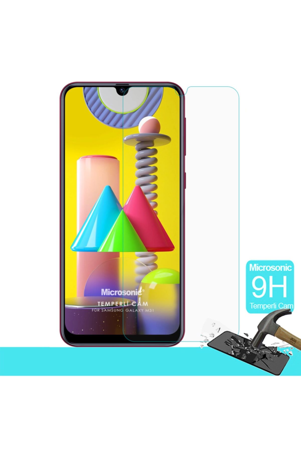 Microsonic Samsung Galaxy M31 Temperli Cam Ekran Koruyucu