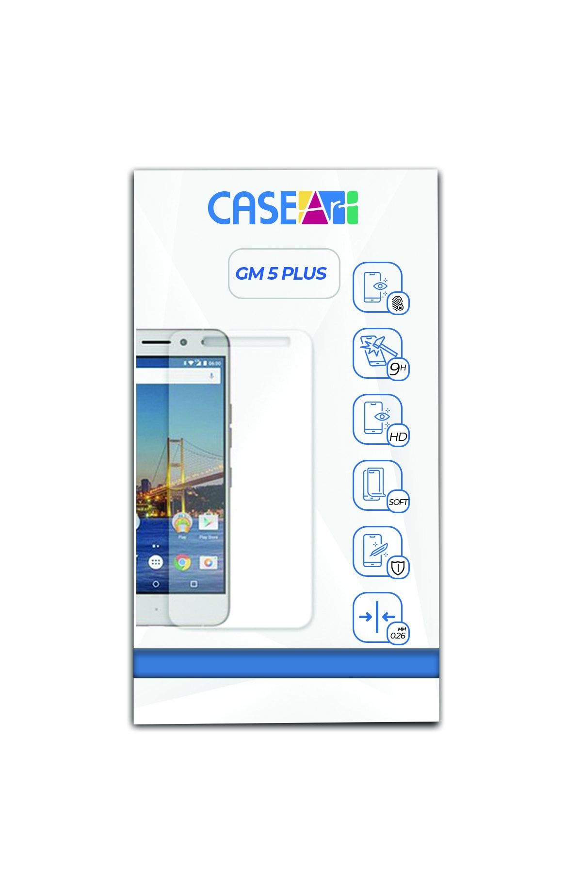 CaseArt General Mobile Gm5 Plus Temperli Ekran Koruyucu Kırılmaz Cam