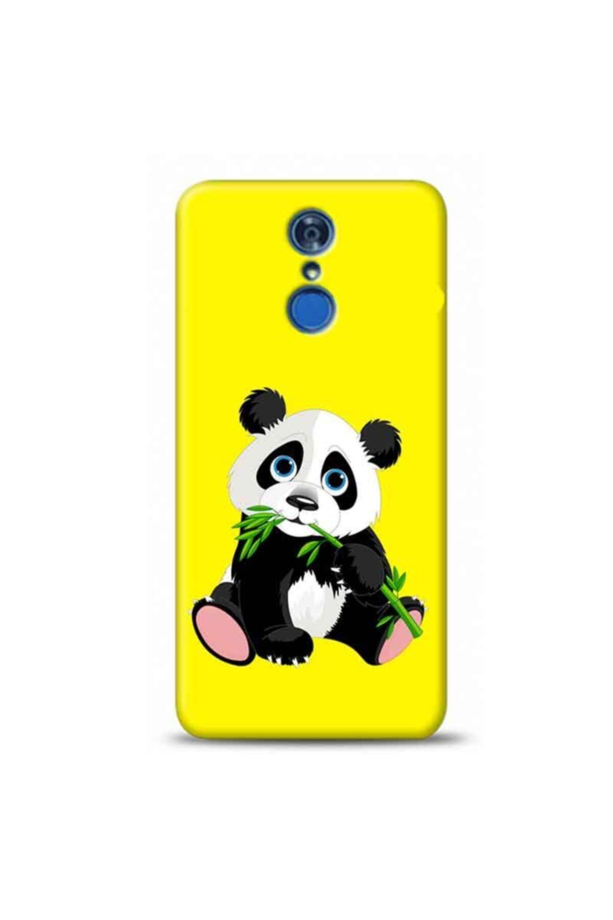 Kılıf Madeni Lg Q7 Plus Panda Sarı Koleksiyon Telefon Kılıfı Y-srklf169