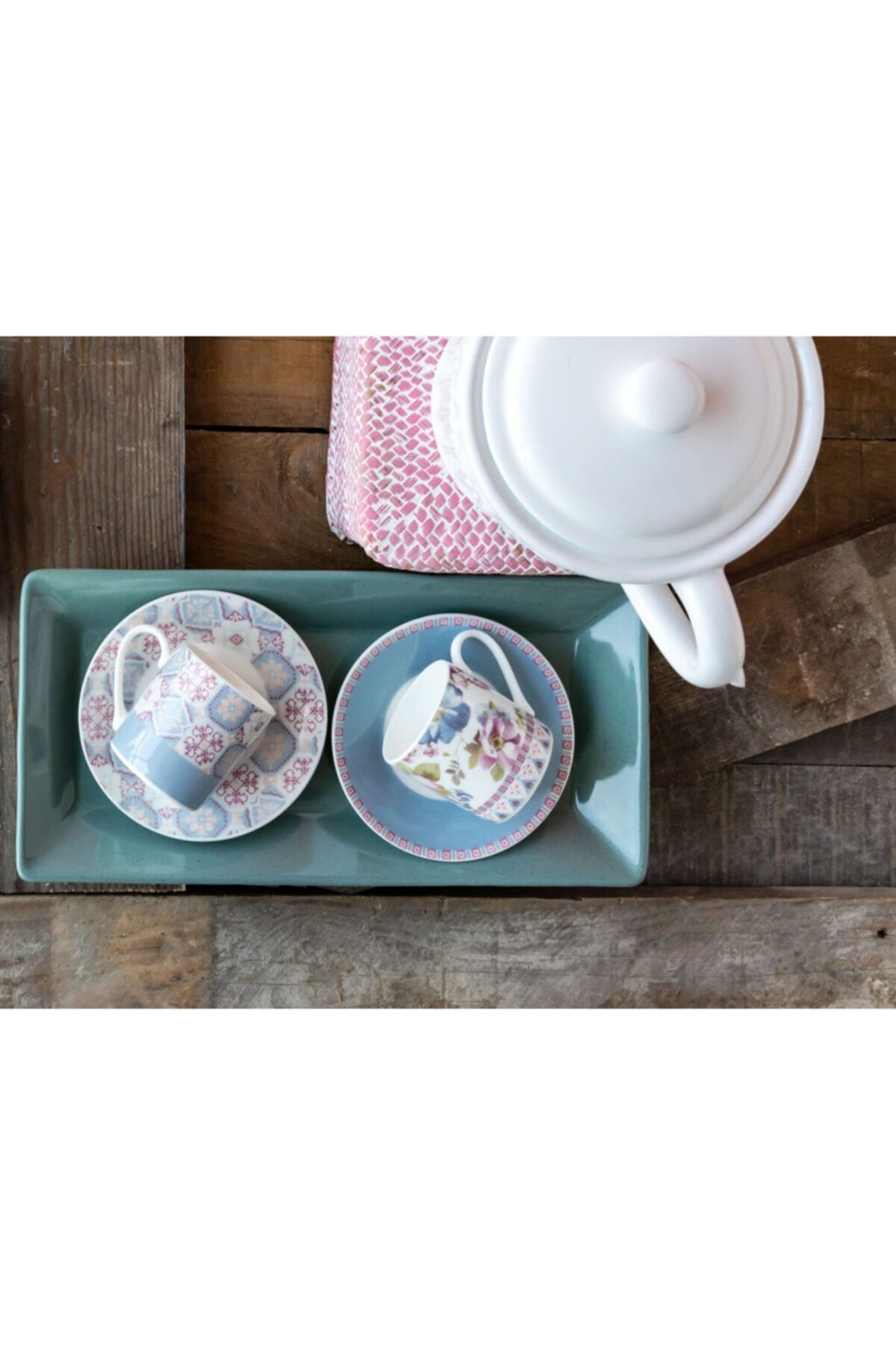English Home Urbann Porselen 2�li Kahve Fincan Takımı 80 ml Renkli