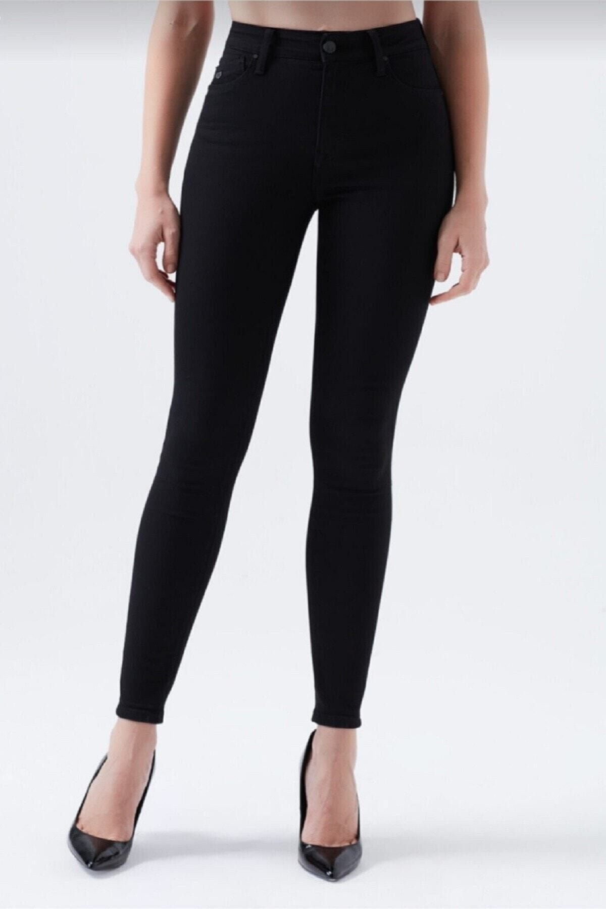VEGA Kadın Siyah Dar Paça Yüksek Bel Skinny Jean Pantolon