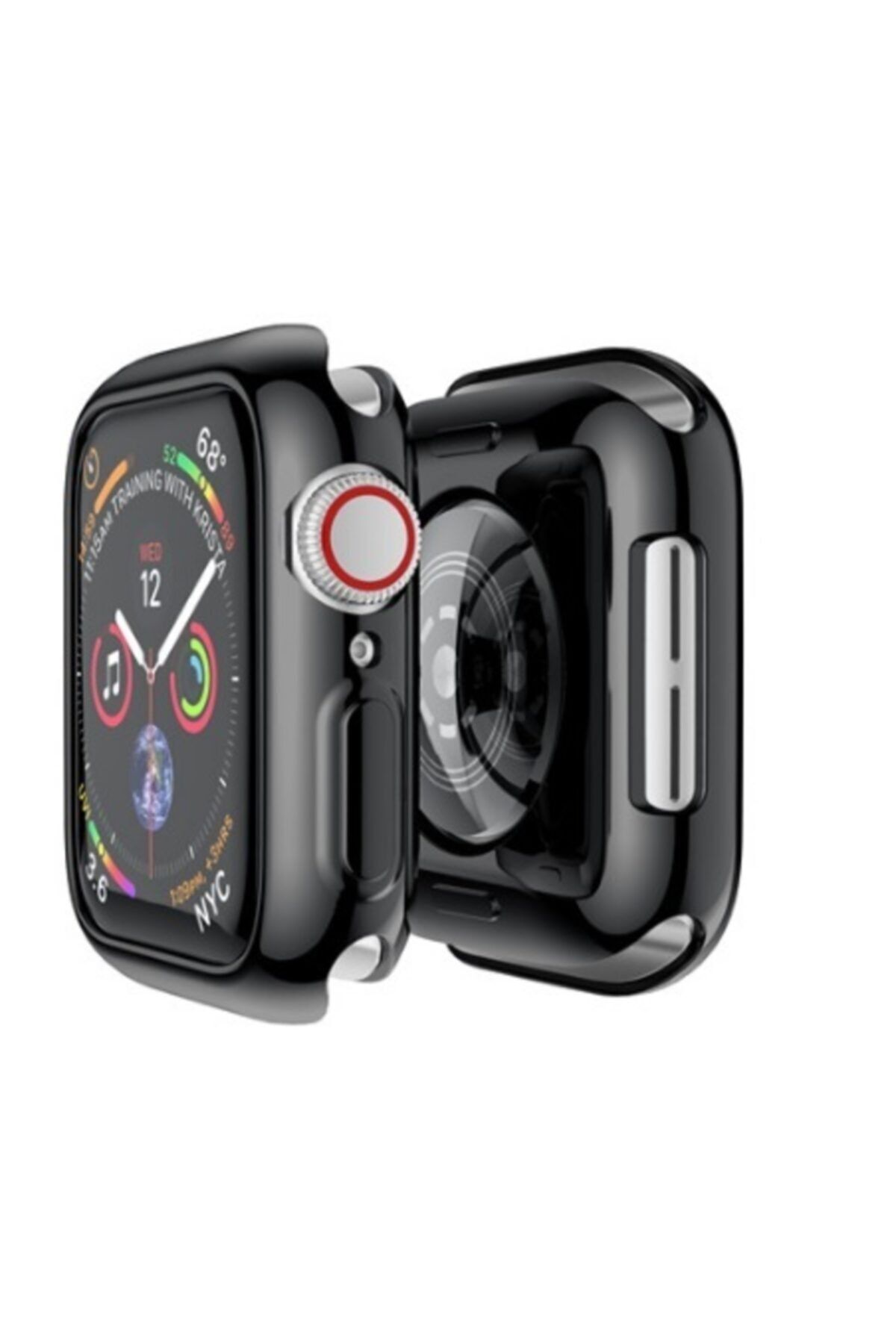 Gate Apple Watch 1 2 3 38mm Silikon Siyah Renk Tam Koruyucu Kılıf Silikon 38mmsiyah
