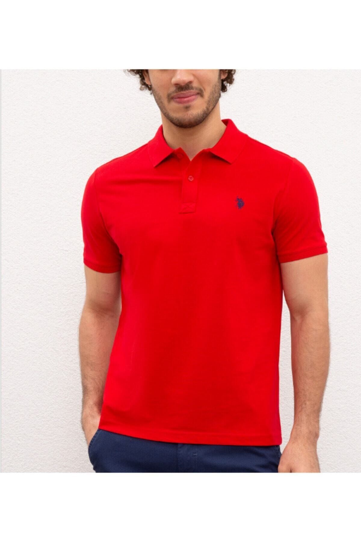 U.S. Polo Assn. Erkek Kırmızı Polo Yaka T-shirt