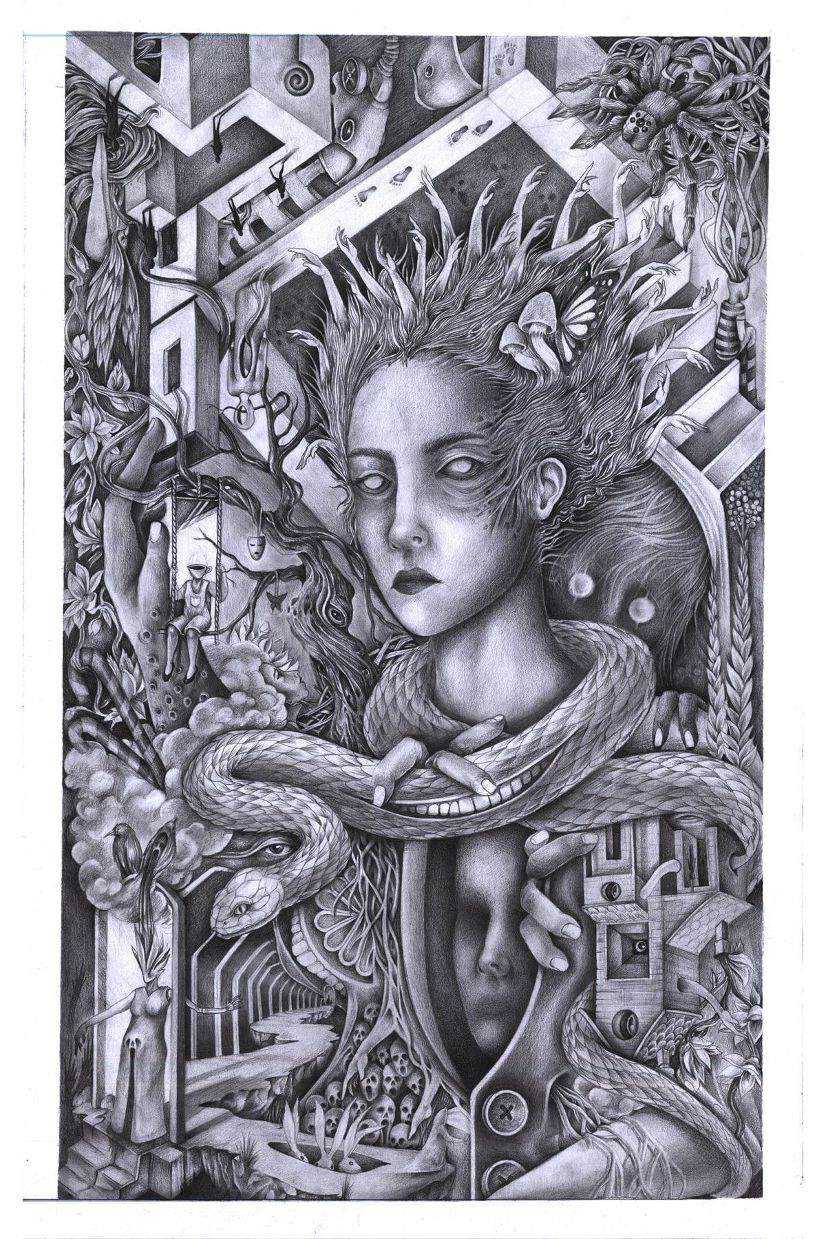 Alaattin Efe Isimsiz, Kağıt Üzerine Karakalem, 35x50 cm