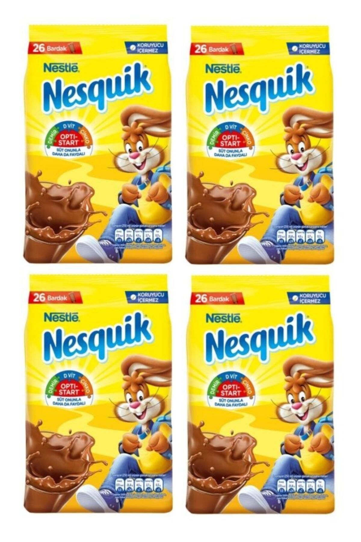 Nesquik Nestle Çikolatalı Sütlü Içecek Tozu 4 Adet X 375 gram