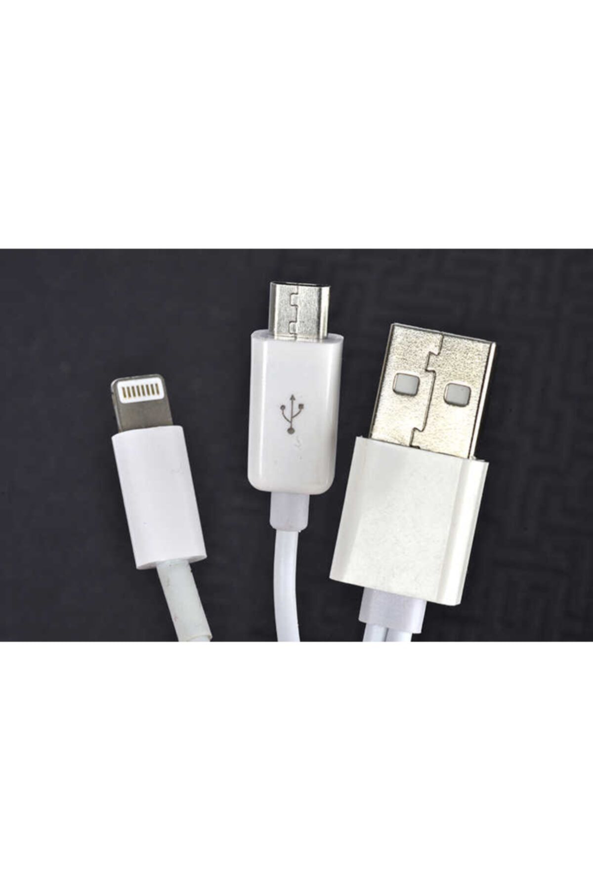 UnDePlus Zore 2 Uçlu Lightning-micro Usb Kablo 1m Beyaz