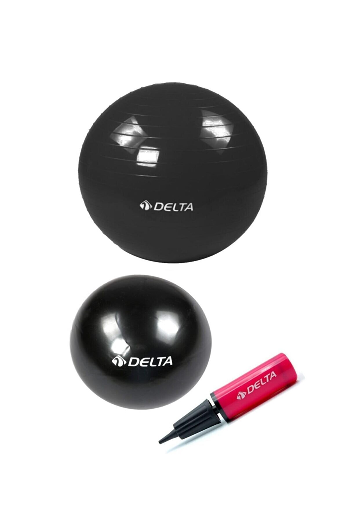 Delta 55 Cm Pilates Topu 25 Cm Mini Denge Topu Ve Pompası Seti